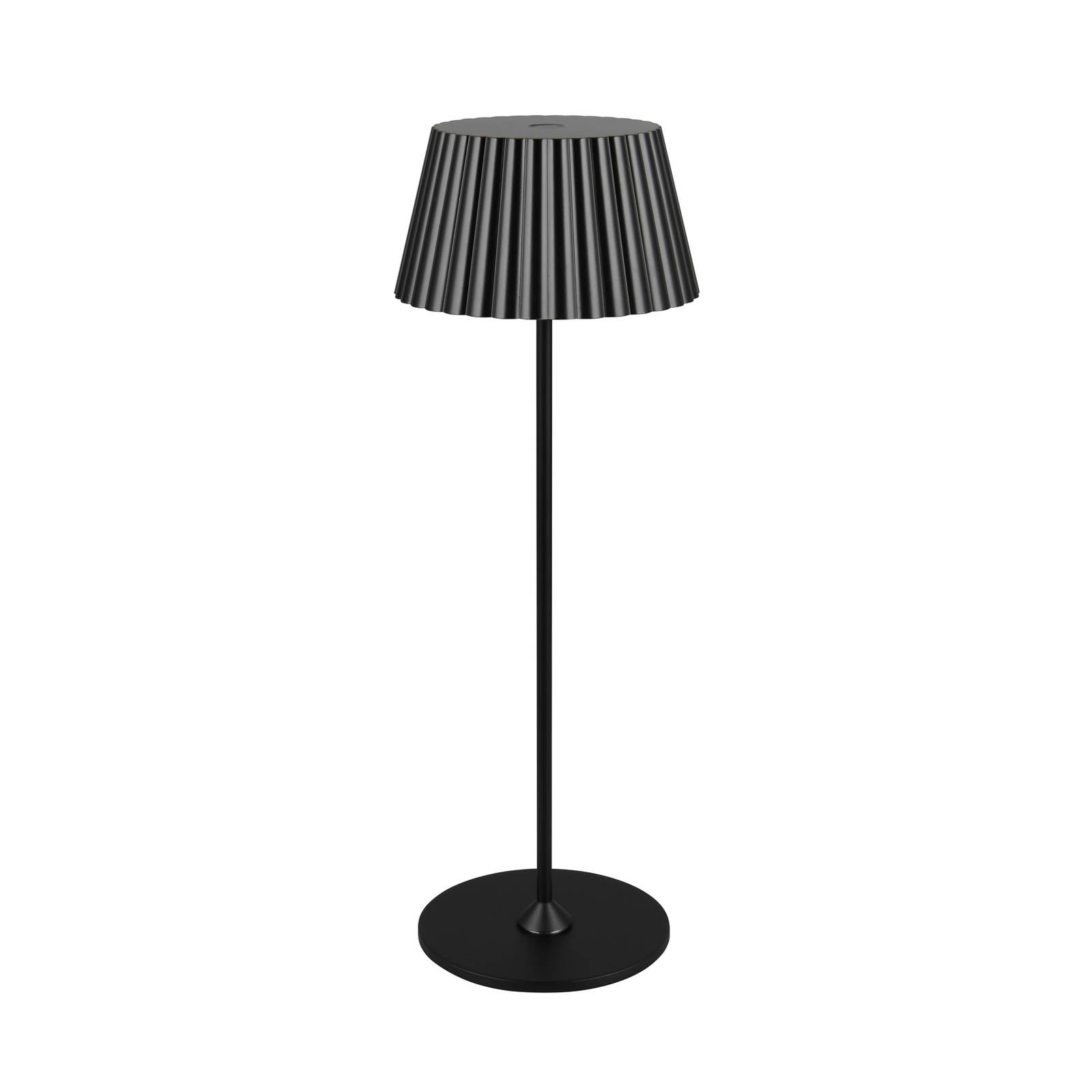 LED-Akku-Tischlampe Suarez, schwarz, Höhe 39 cm, Metall