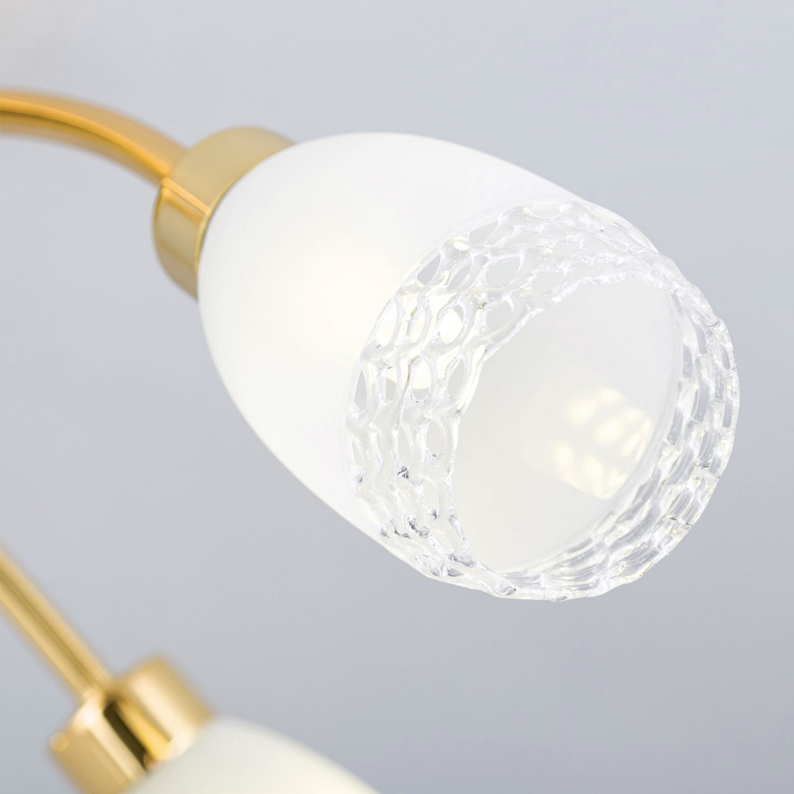 Plafonieră CARLA, culoare alamă, Ø 60 cm metal/sticlă 5 becuri.