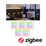 Paulmann LumiTiles τετράγωνο, ZigBee, RGBW, σετ 5 τεμαχίων