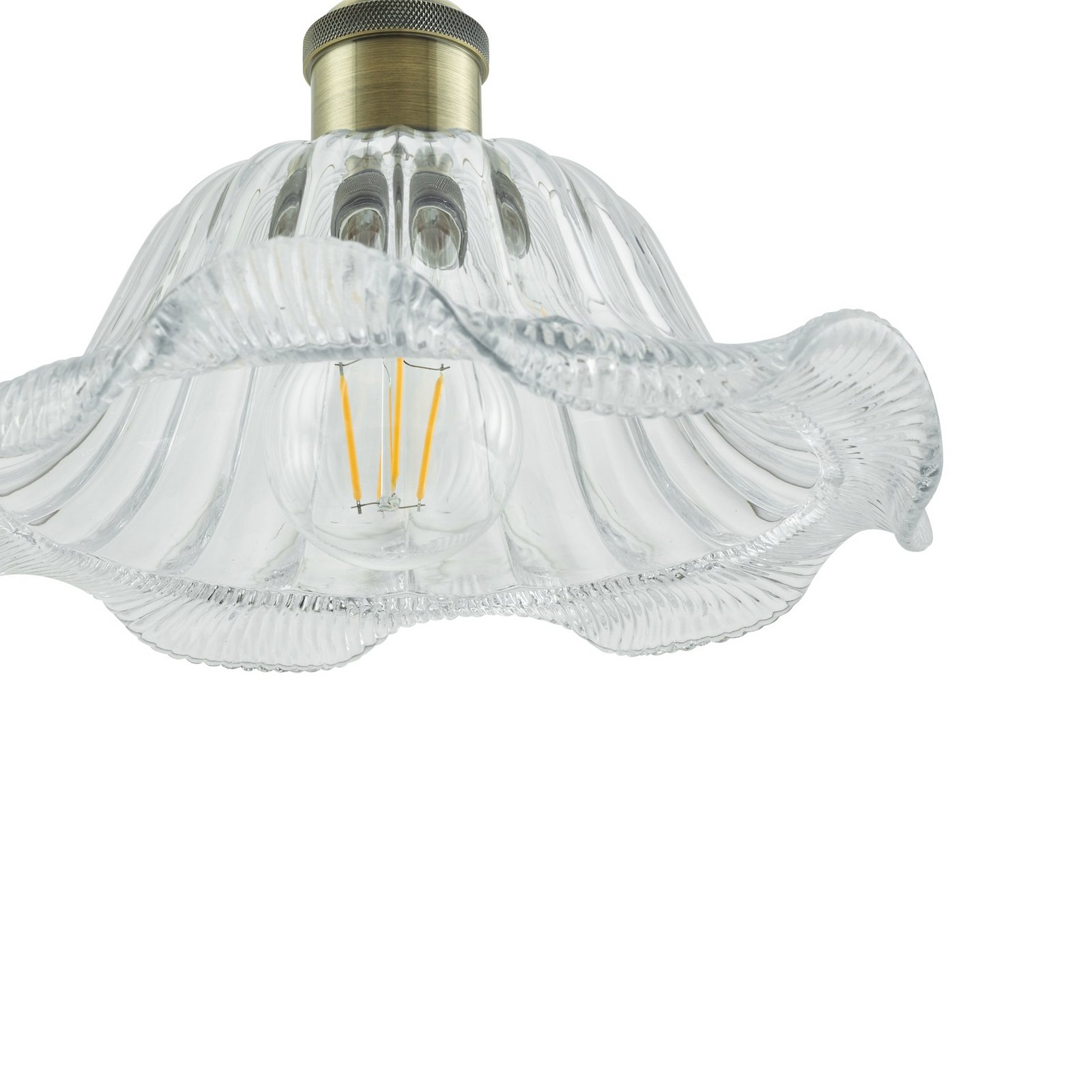 Ludowika pendant light, Ø 25 cm, E27, transparent, glass - Lindby Ludowika pendant light, Ø 25 cm, E27, transparent, glass - Lindby