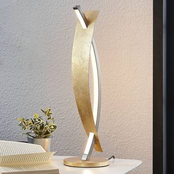 Lámpara de mesa LED Marija, elegante diseño dorado