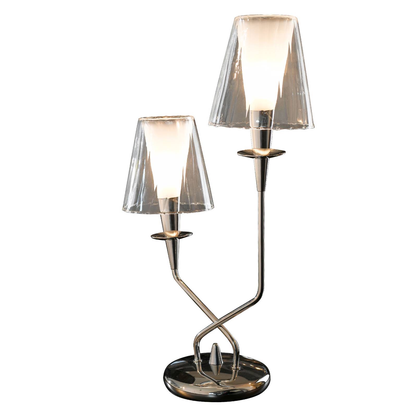Image of Lampe à poser Opera 2 lampes abat-jour transparent 8058983363522