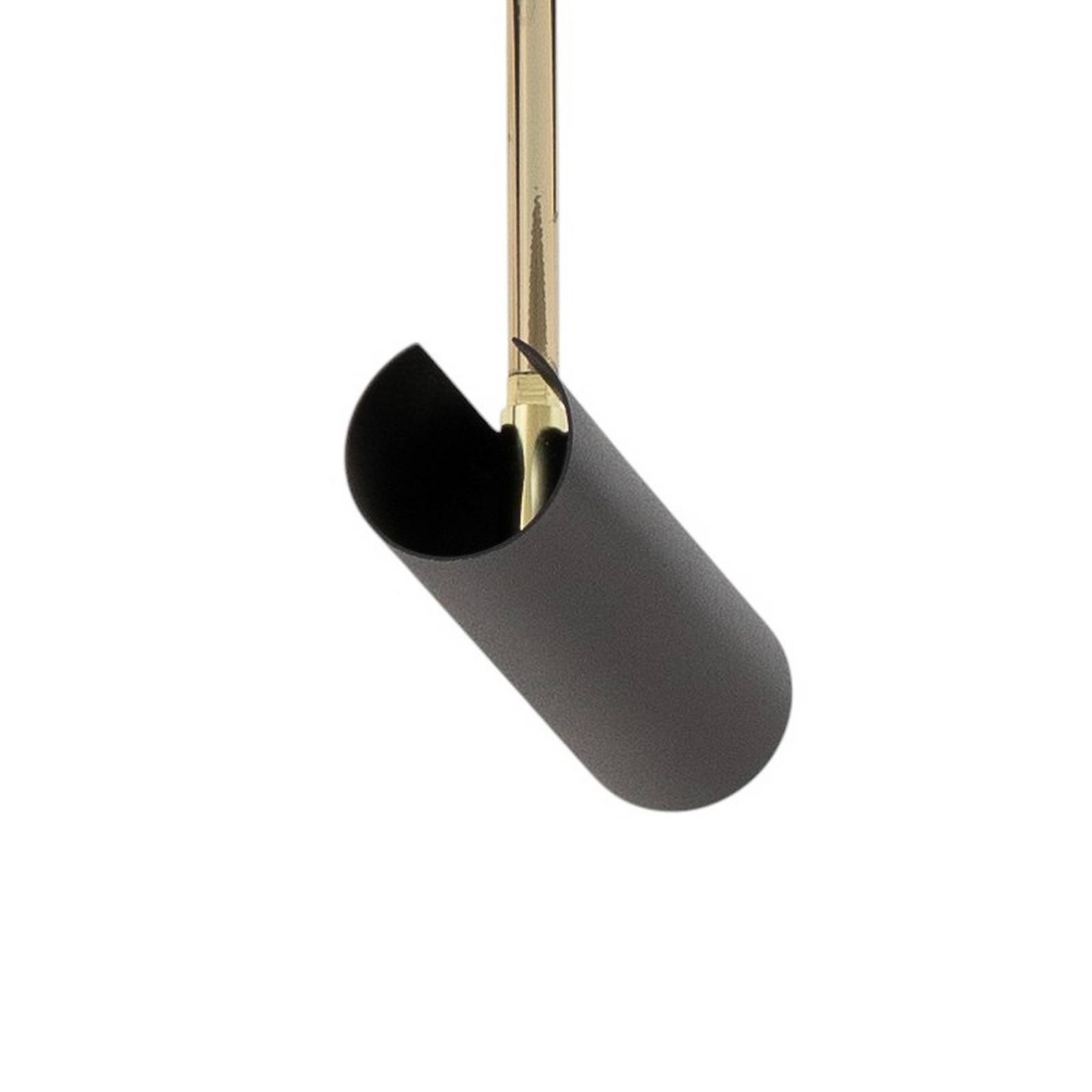 Lampa sufitowa Axion, 5-punktowa, czarny/złoty, długi, stalowy
