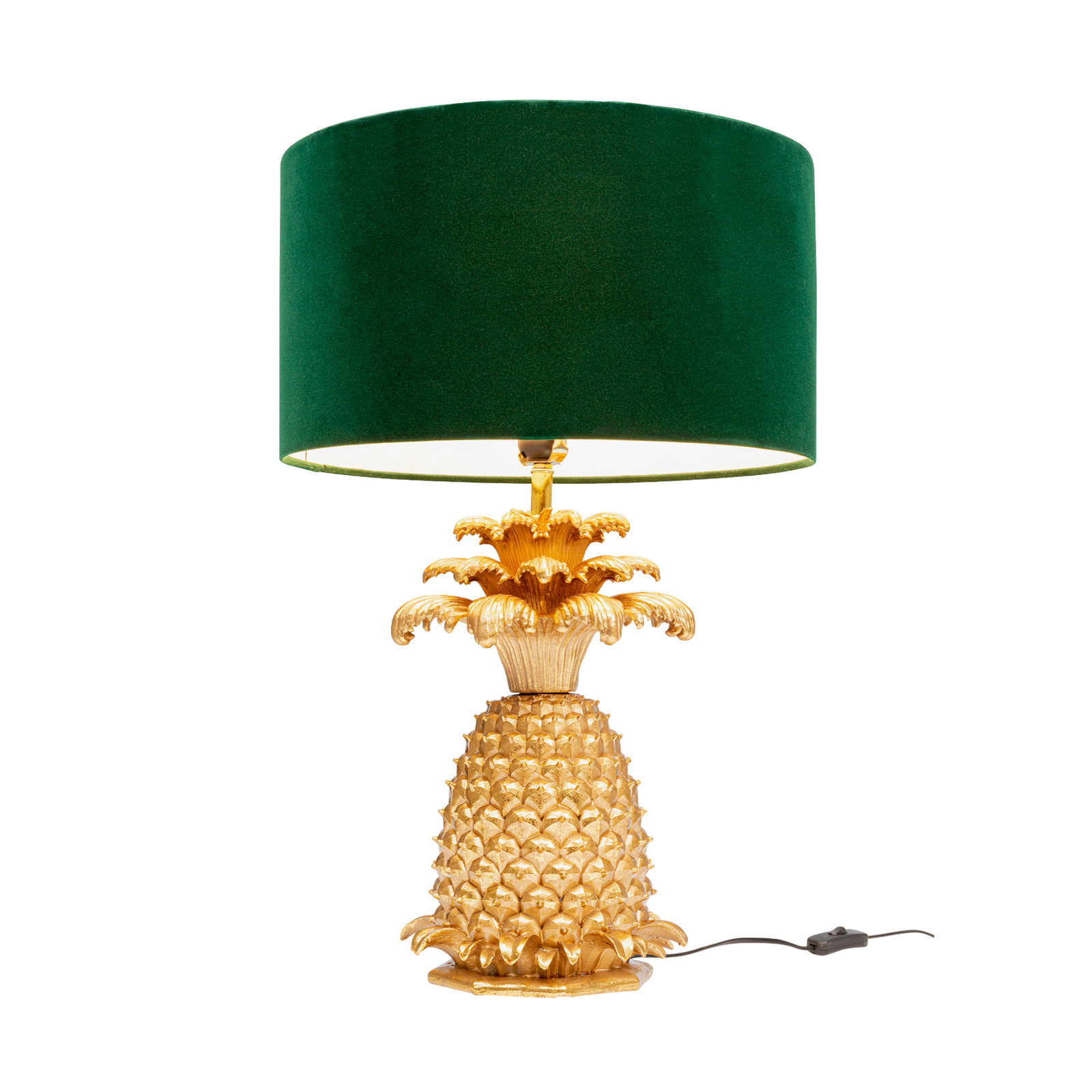 KARE Pineapple table lamp, brass/green