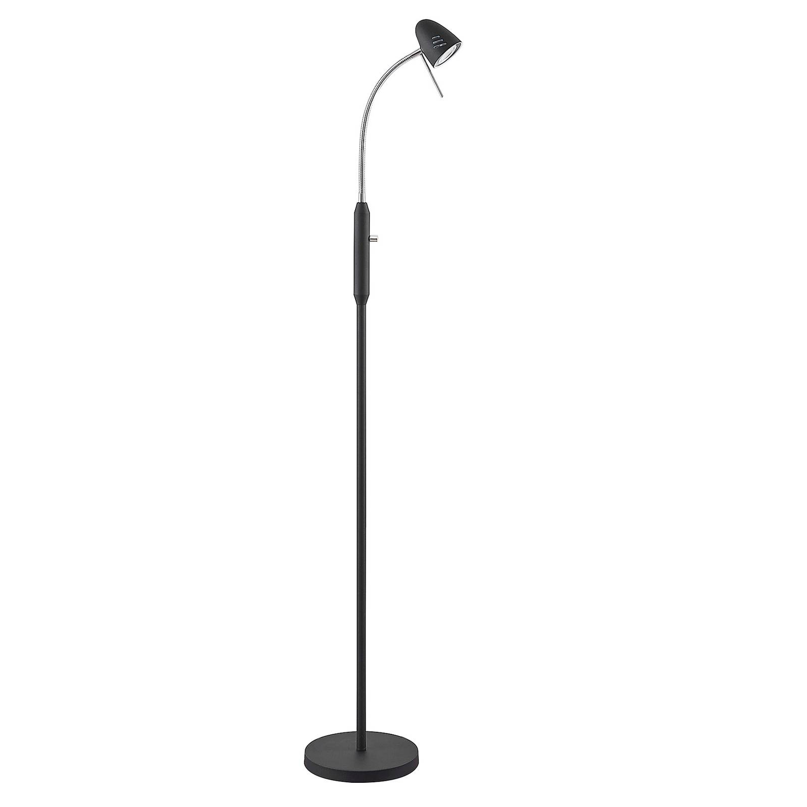 Lindby Shreena LED állólámpa, acél fekete, 1-ágú