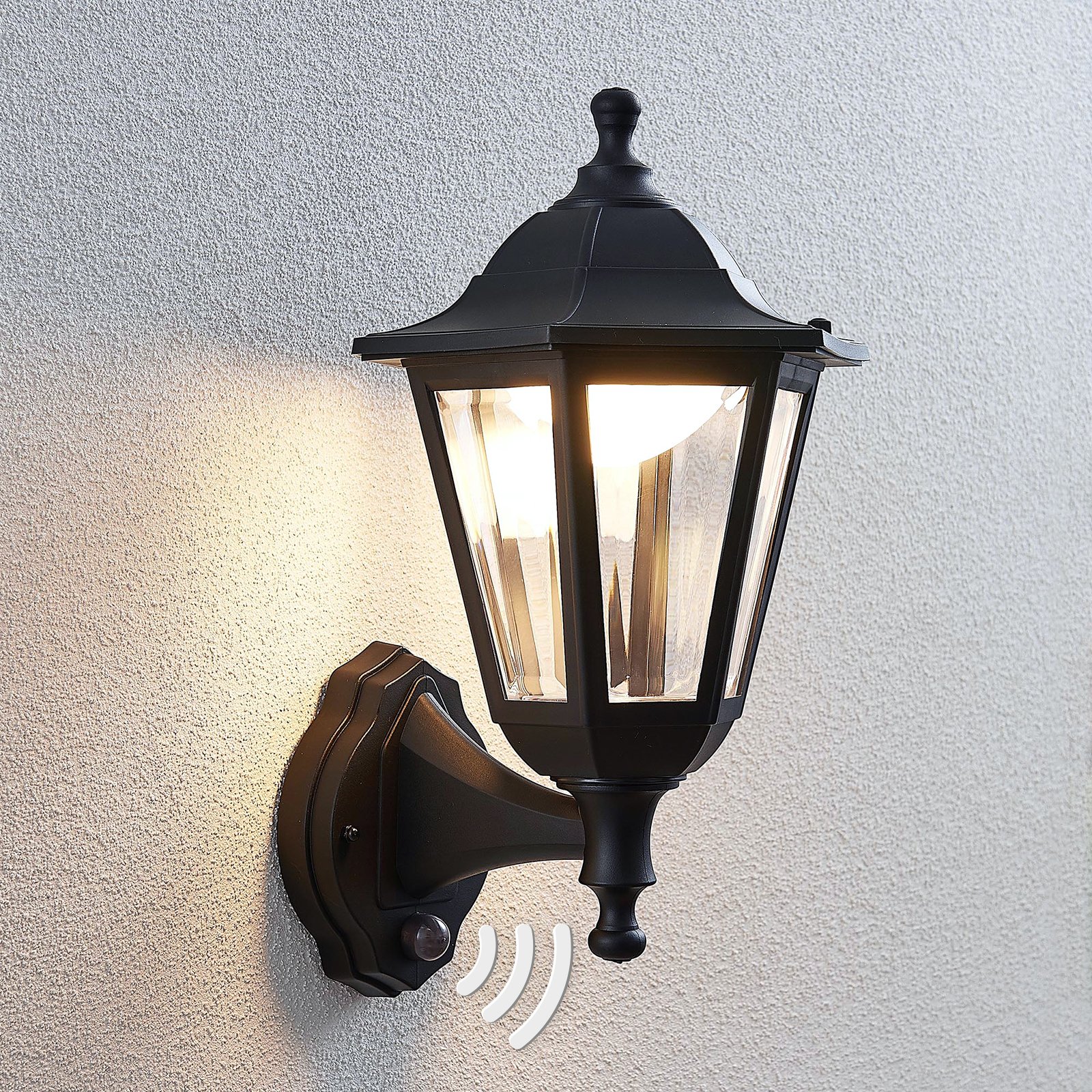 Iavo LED outdoor wall lantern with a sensor