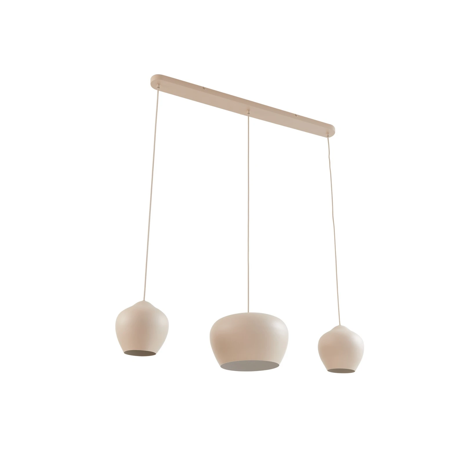 Lucande suspension Malisa, beige, à 3 lampes, métal, 90 cm
