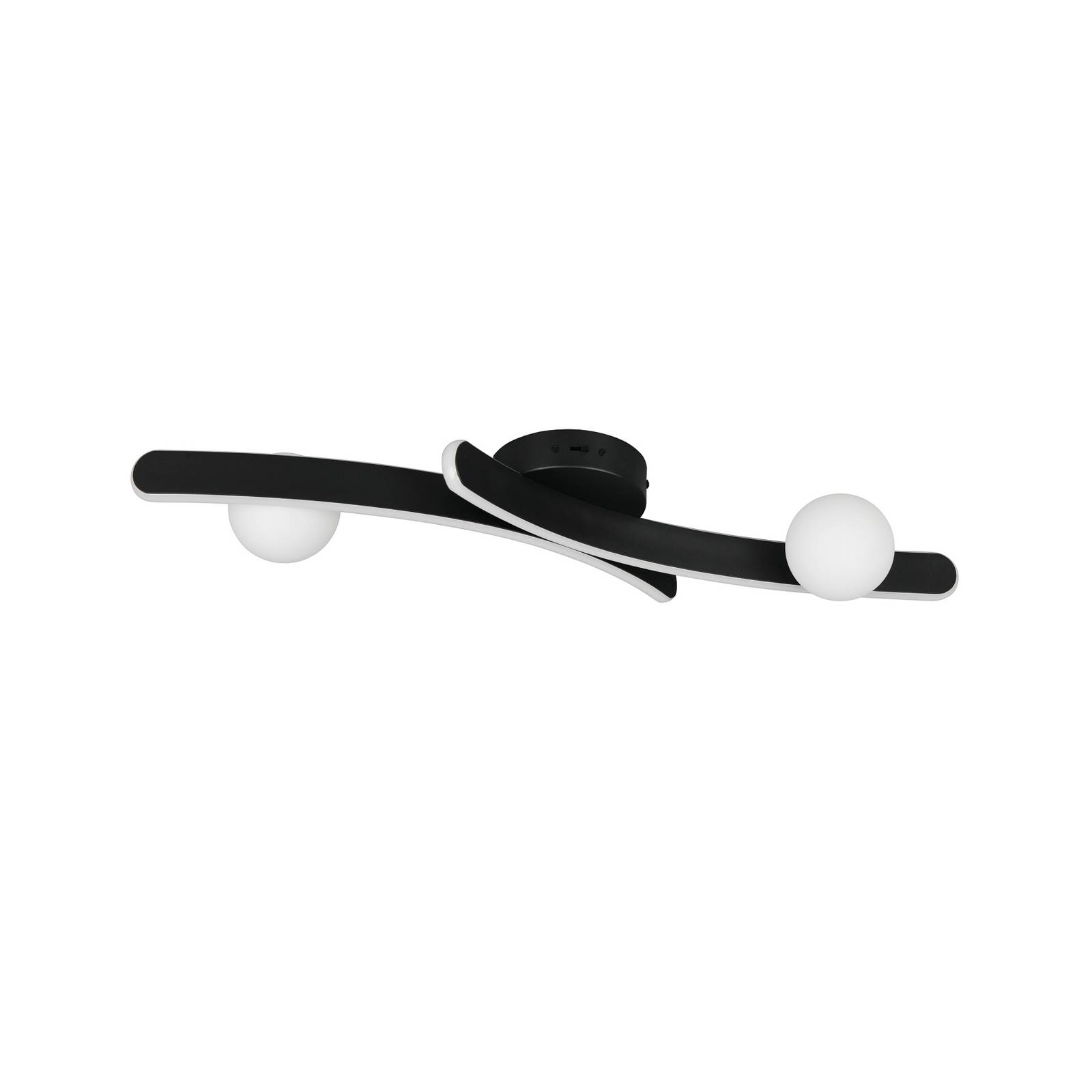 LED-Deckenleuchte Napoli, schwarz matt, Länge 70 cm, Metall