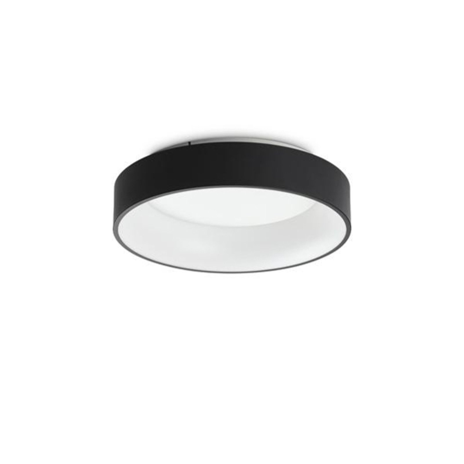 Ideal Lux LED griestu gaisma Ziggy, melna, Ø 45 cm, metāls