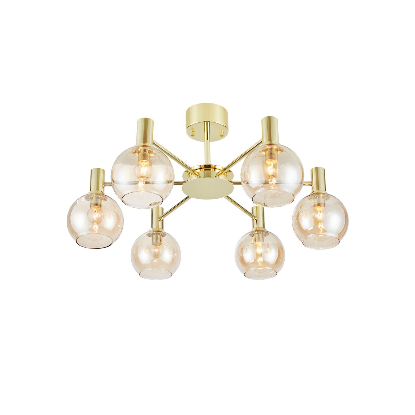 Deckenleuchte Ambra, messing/amber, Glas, Ø 75 cm