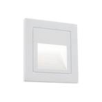 LED recessed wall lamp Loro, white, width 8.5 cm, aluminium