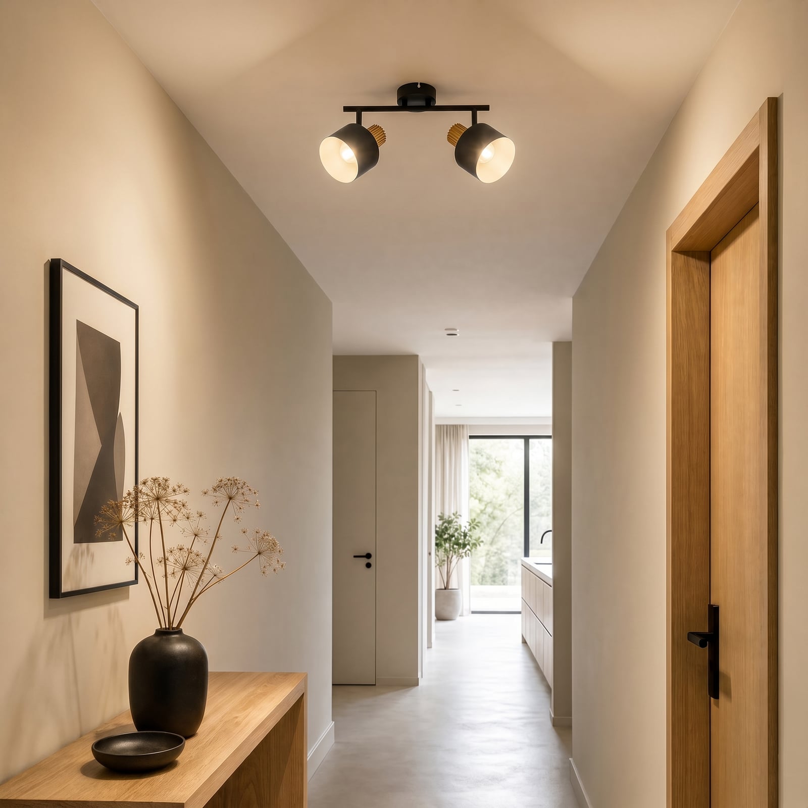 Lenja loftspot, E14, sort/hvid, 2 lyskilder, metal – Lindby Lenja loftspot, E14, sort/hvid, 2 lyskilder, metal – Lindby