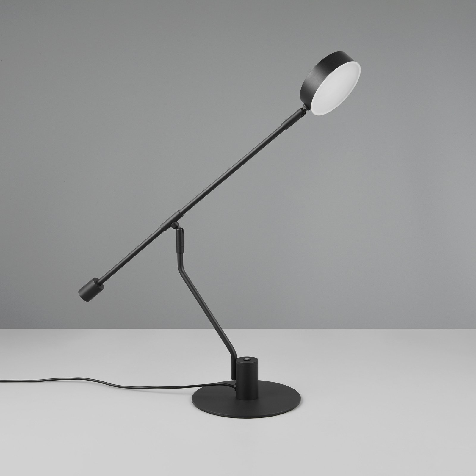 Lampe de bureau LED Manduro, noir, métal, variateur d'intensité variable