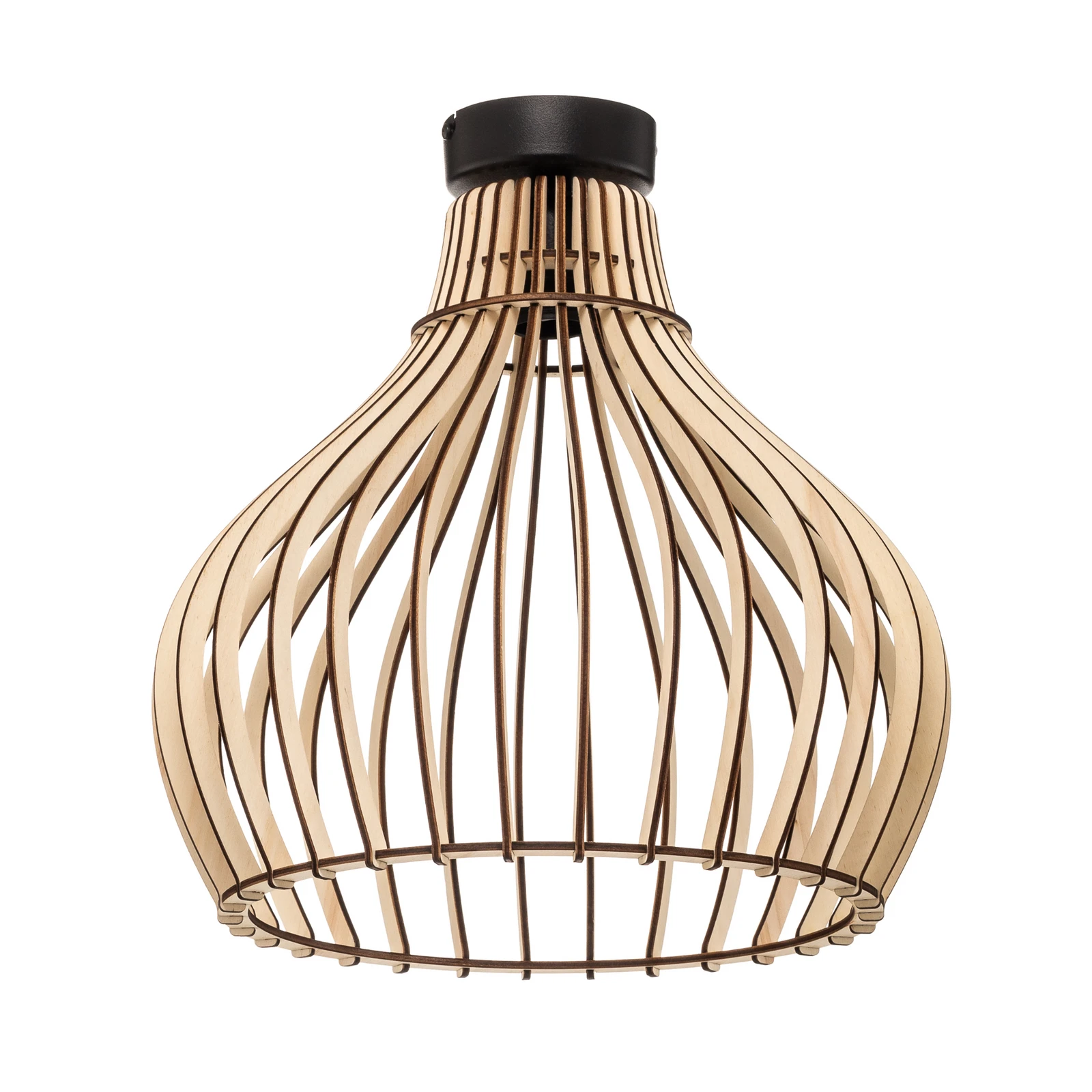Plafón Barrel con pantalla de madera