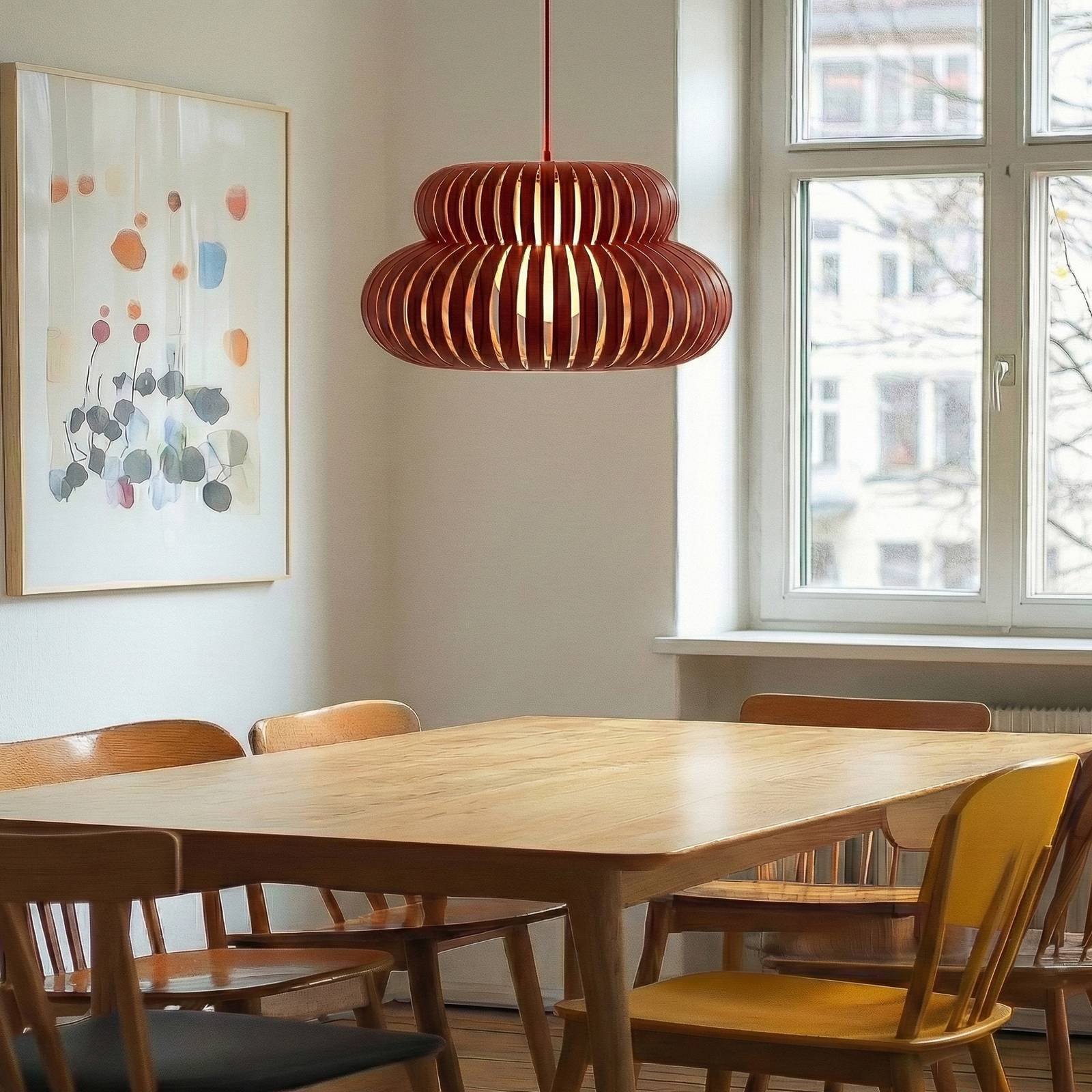 Lucande Hängeleuchte Slice, rot, Metall, Ø 48 cm günstig online kaufen