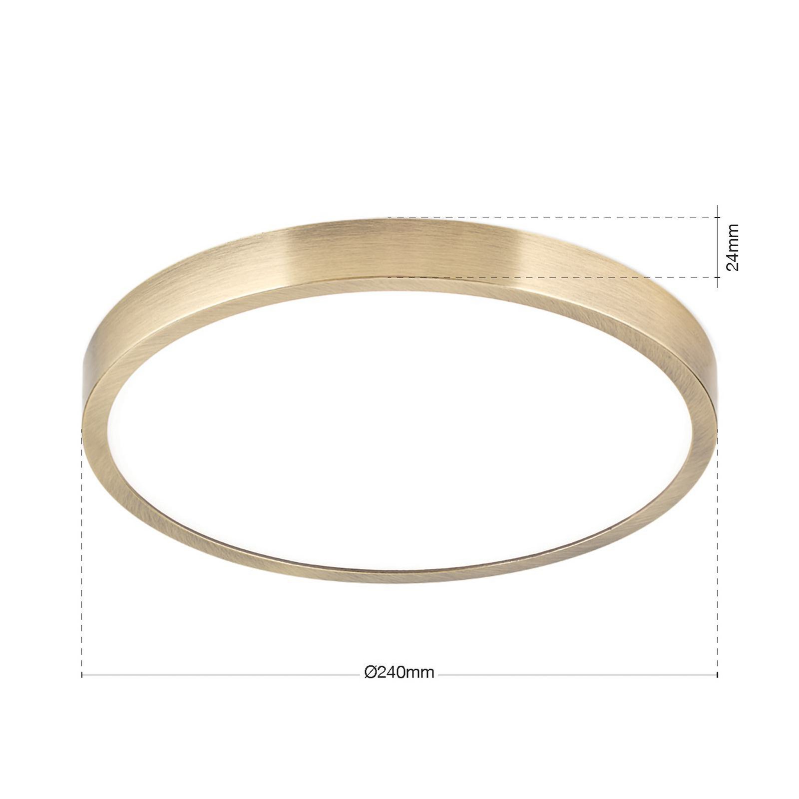 LED ceiling lamp Disc, antique brass colour, Ø 24 cm, CCT