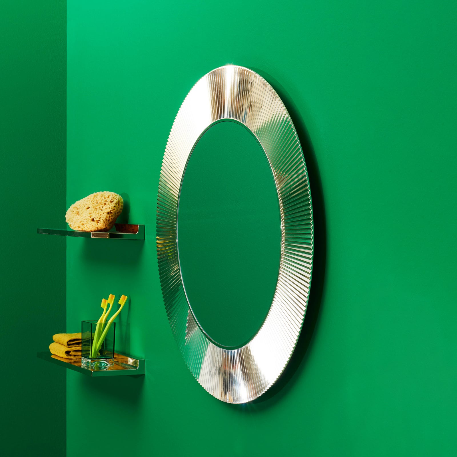 All Saints wall mirror, chrome, Ø 78 cm - Kartell