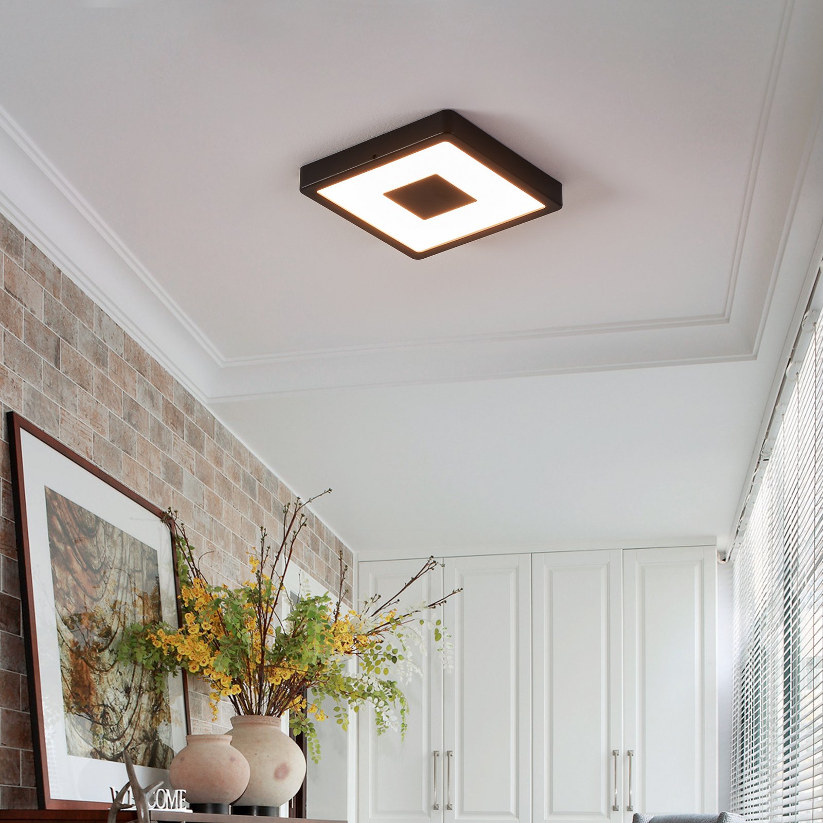 LED-Außendeckenleuchte Iphias 2, 21x21 cm, schwarz