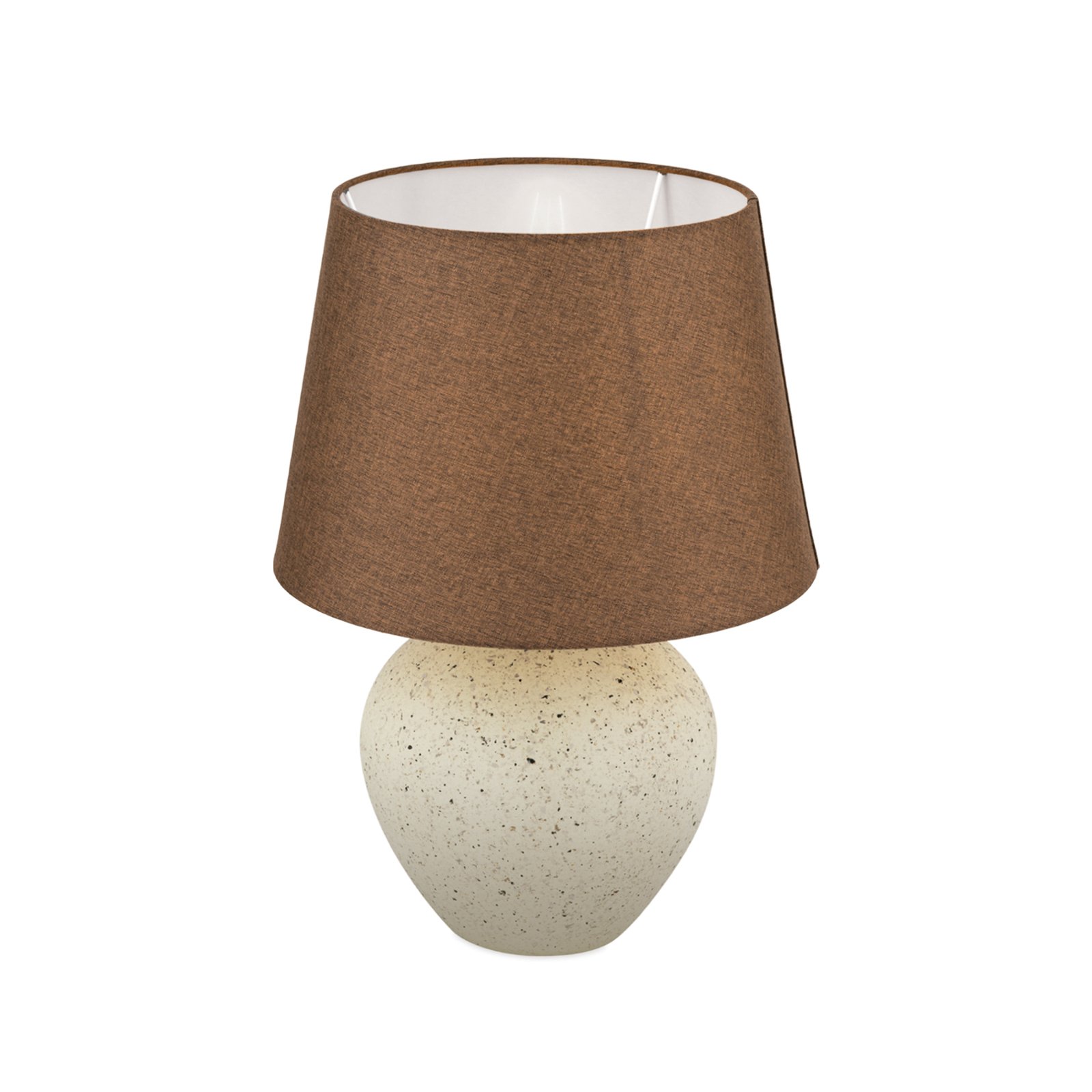 Masai table lamp, cream/brown, height 46.5 cm, ceramic/linen