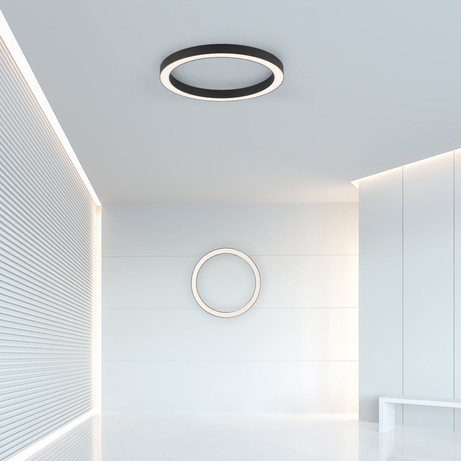 Plafonnier LED Lines Round, graphite, Ø 50 cm, CCT - PURE Plafonnier LED Lines Round, graphite, Ø 50 cm, CCT - PURE