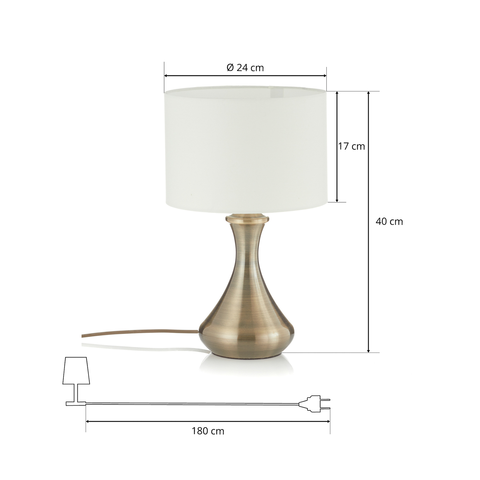 Lampe à poser Touch 2750, laiton ancien