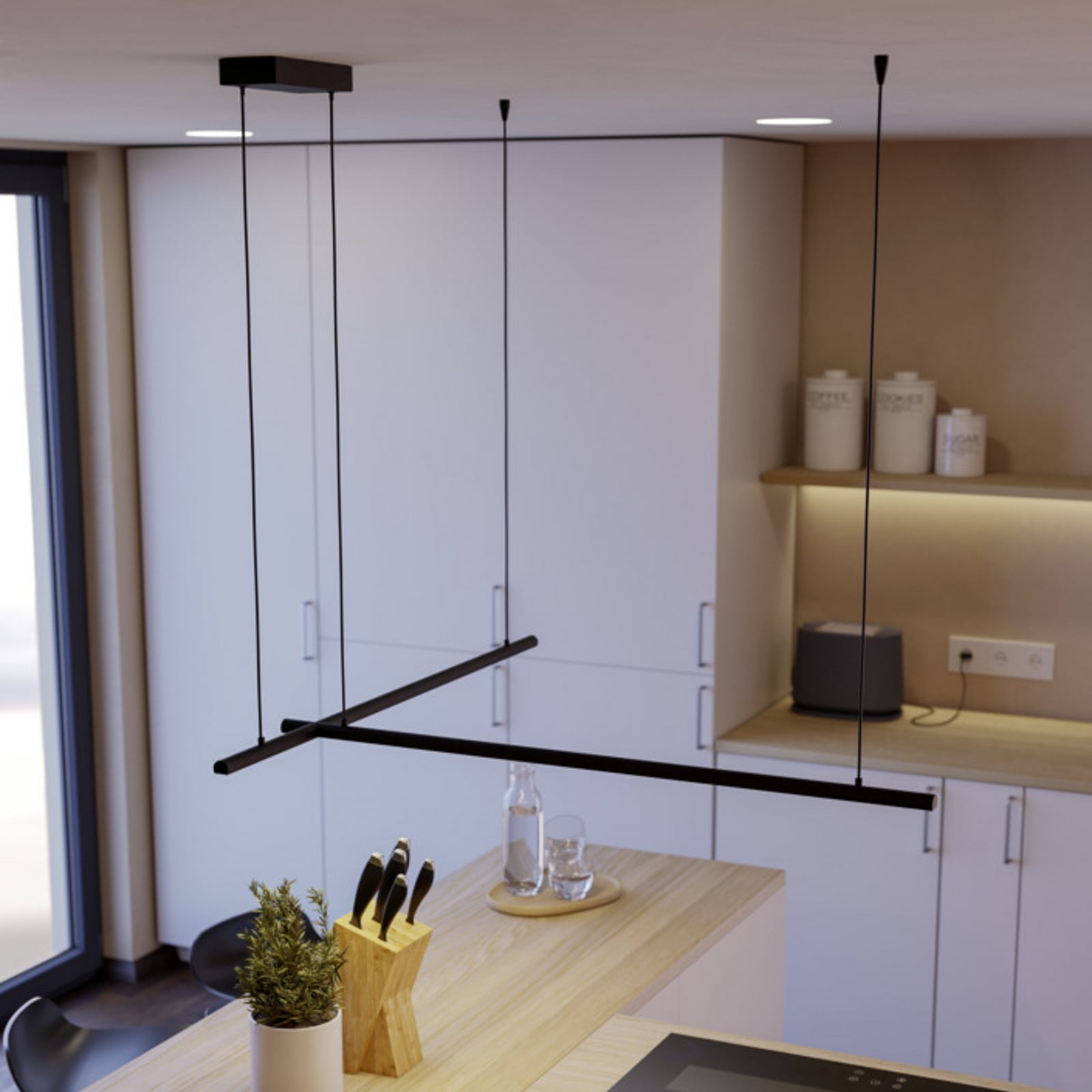 EGLO connect Smart LED-riippuvalaisin FLATRON-Z, 150 cm, musta EGLO connect Smart LED-riippuvalaisin FLATRON-Z, 150 cm, musta