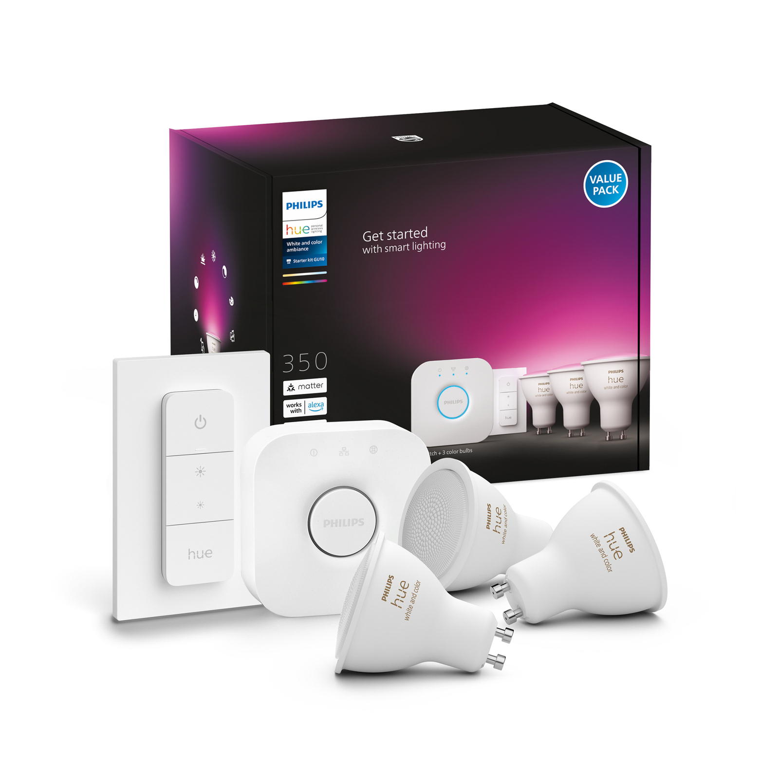 Kit inicial Philips Hue White+Color Ambiance GU10