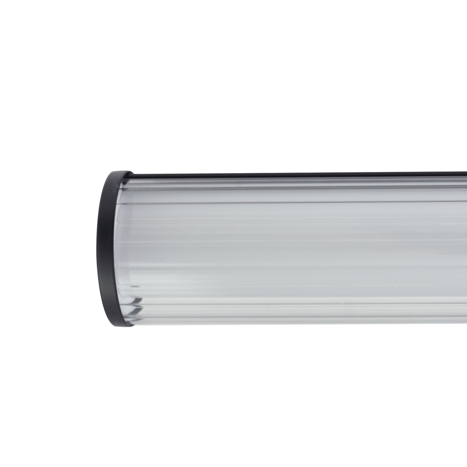 Lindby LED wandlamp Kirka, zwart, metaal, IP44, 90cm, CCT