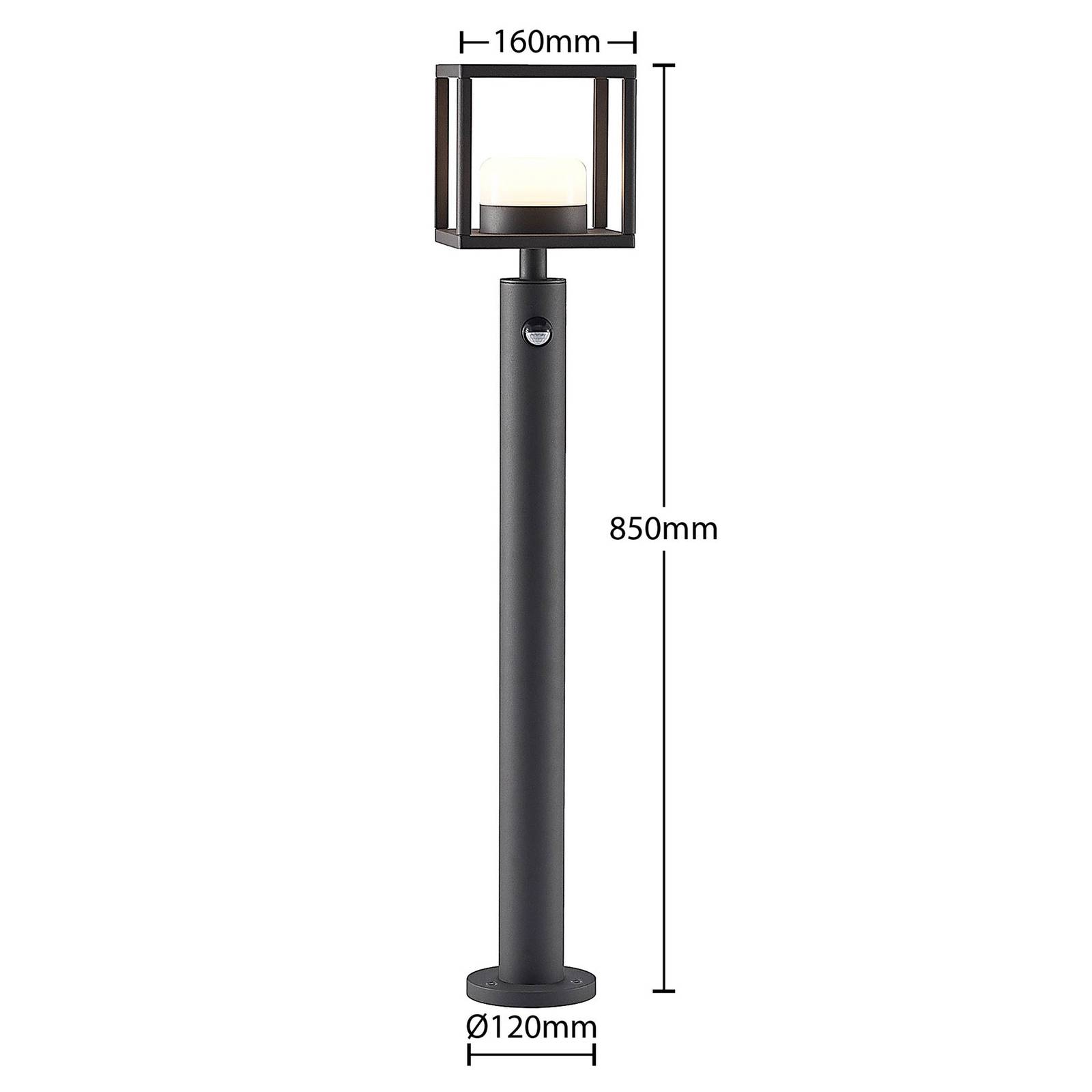 Lucande Timio słupek ogrodowy, 85 cm, z czujnikiem