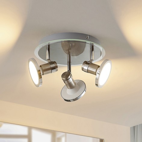 Lindby Stiglio plafonnier rond LED, à trois lampes