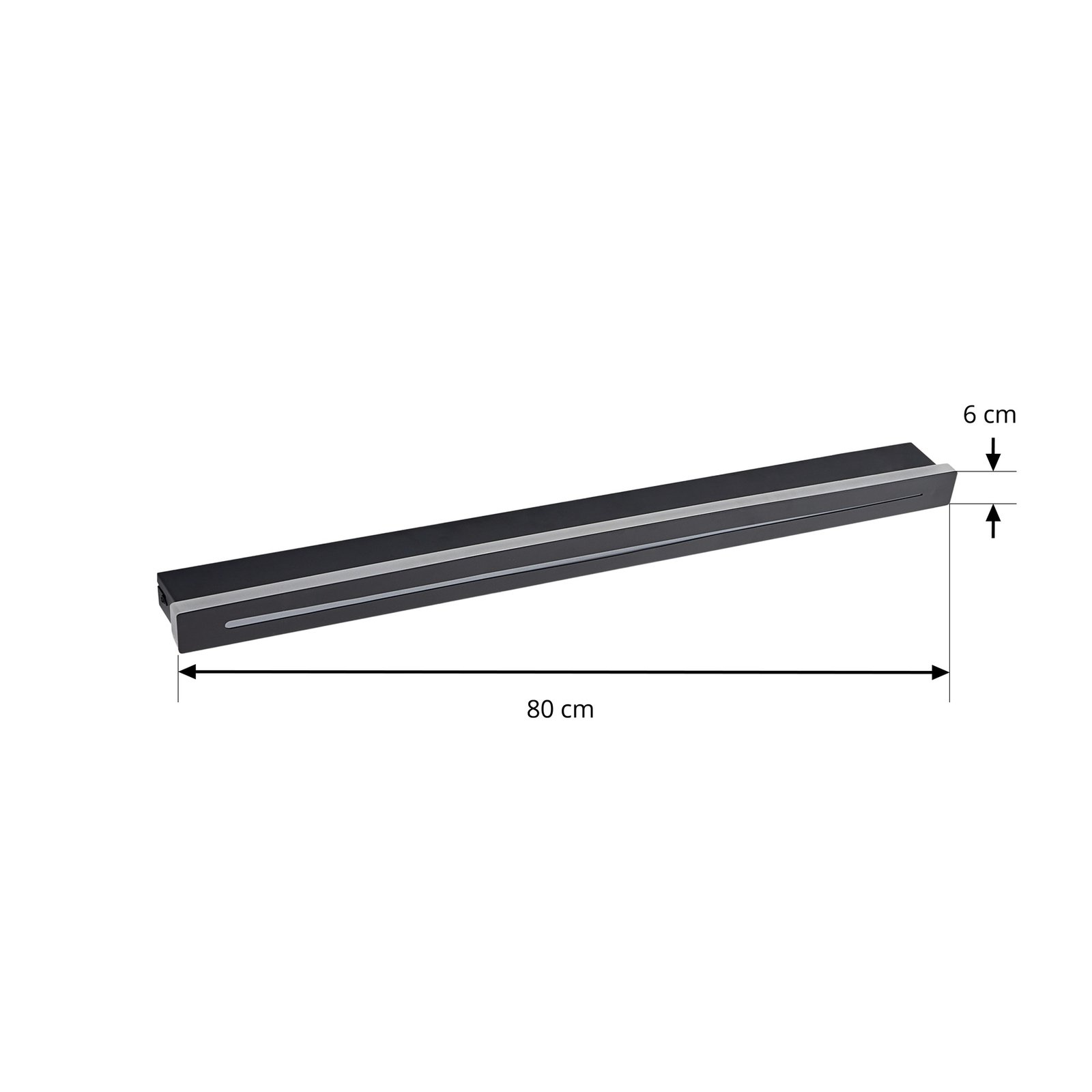 Plafón Lindby LED Benario, negro, aluminio, 80 cm