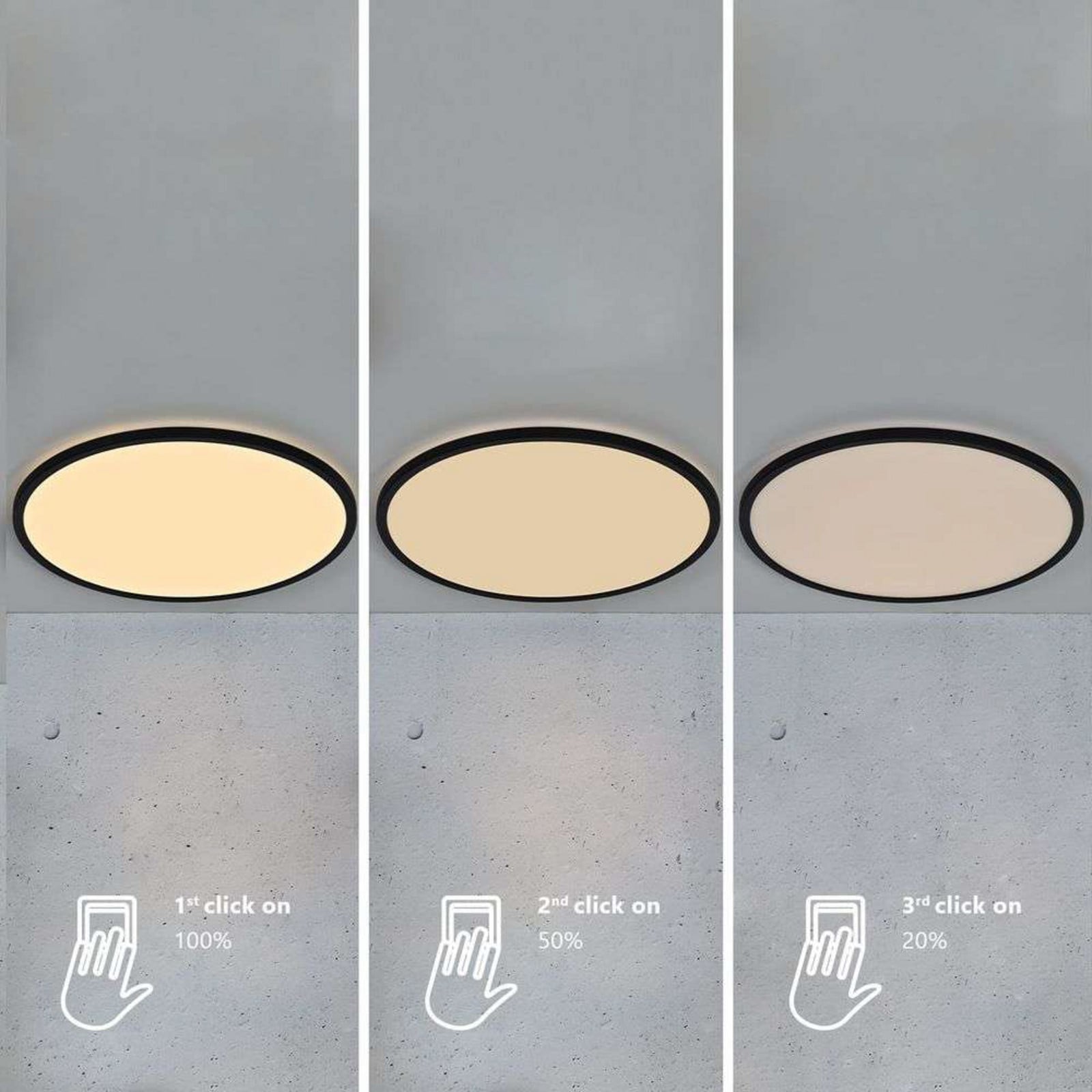 Oja 60 Plafond 3-Step Black Nordlux - Vardagsrum - Metall