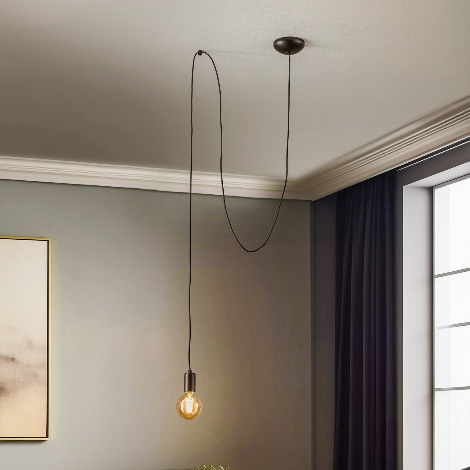 Euluna Lampă suspendată Spider negru 1 bec - Camera de zi / sufragerie - Modern
