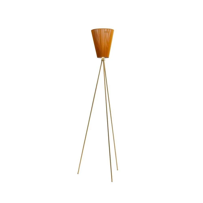 Northern - Oslo Wood Floor Lamp Gold/Caramel