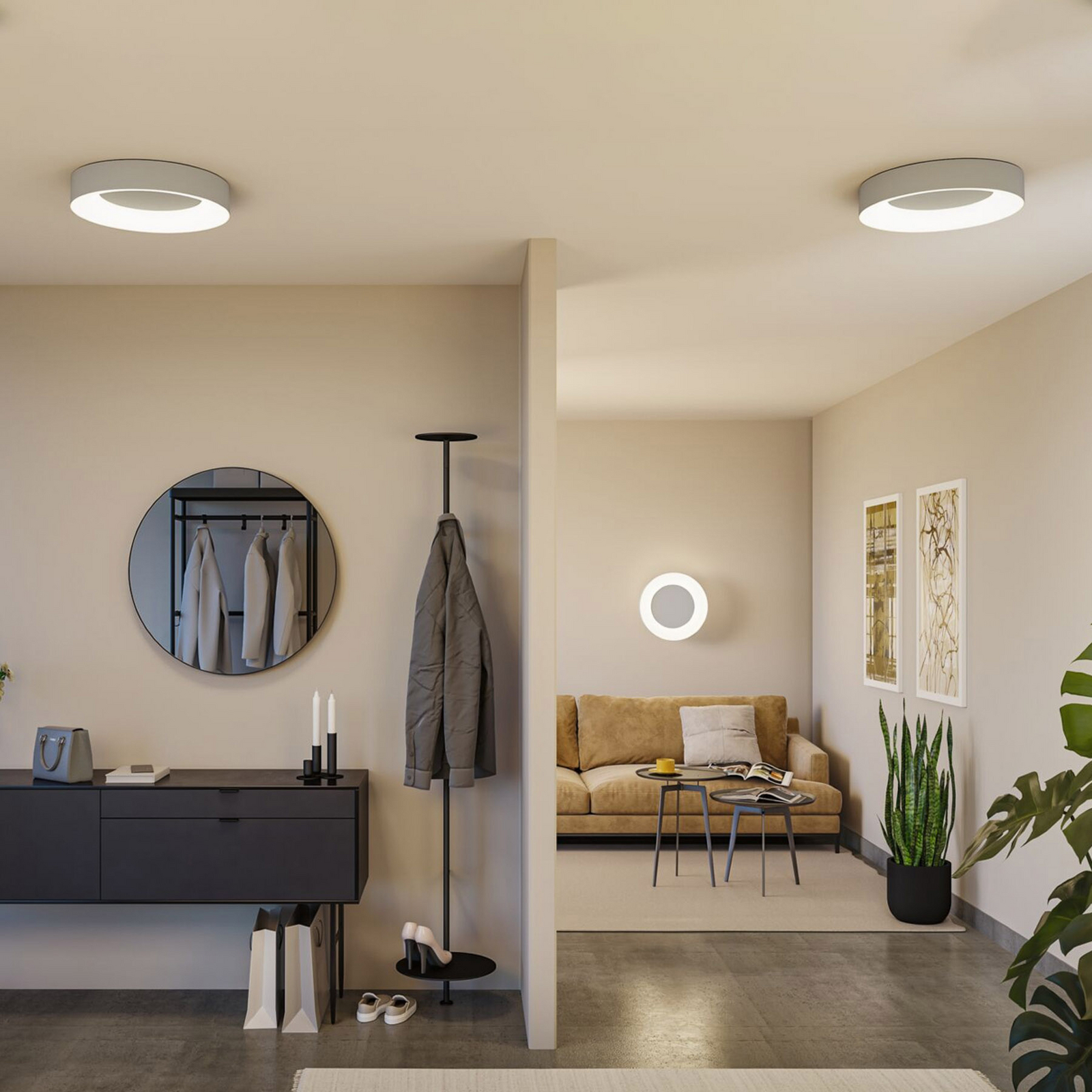 Lampa sufitowa Paulmann Smart LED Casca, aluminium, Ø 40 cm, RGBW, IP44 Lampa sufitowa Paulmann Smart LED Casca, aluminium, Ø 40 cm, RGBW, IP44
