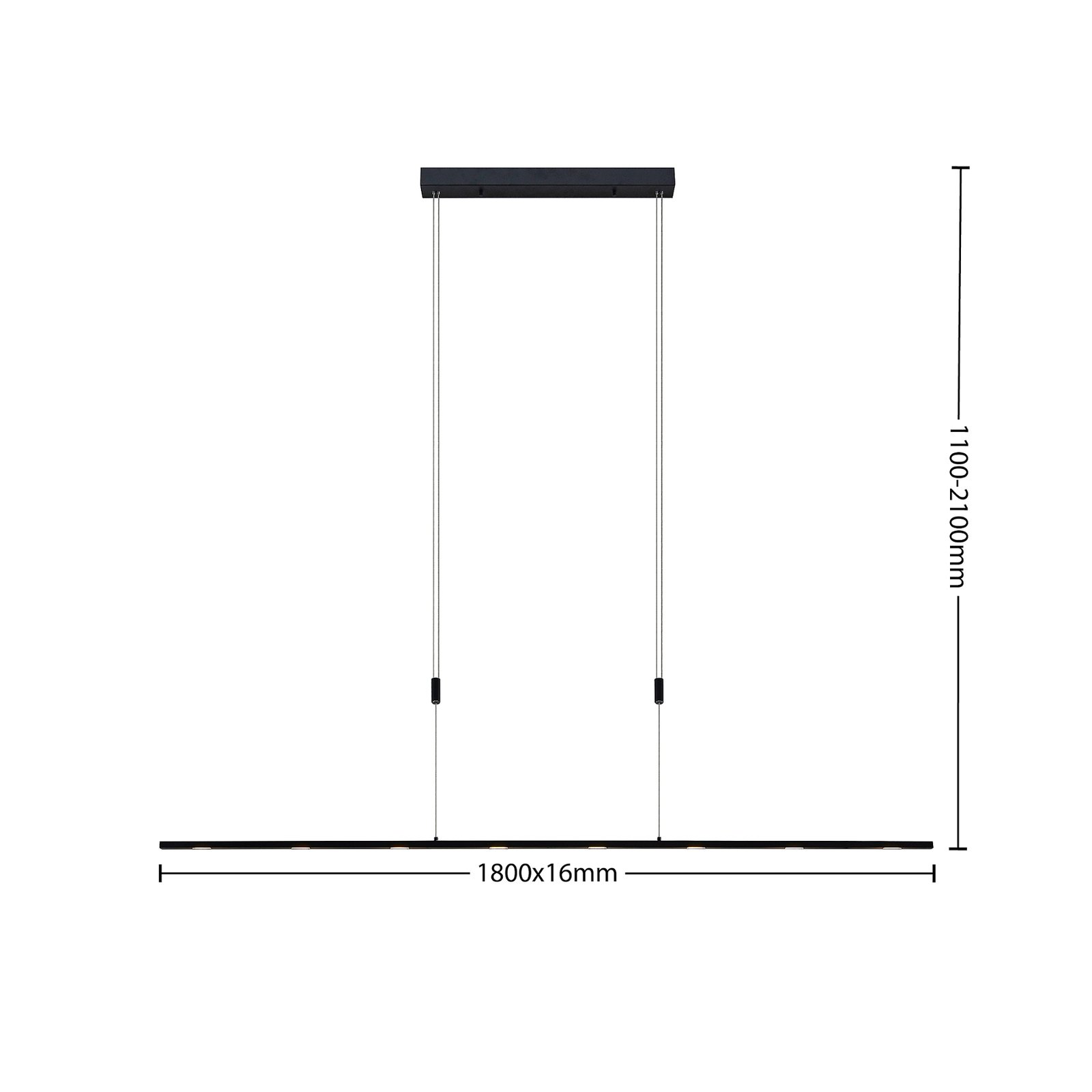 Stakato 8 LED Hanglamp L180 Black - Lucande