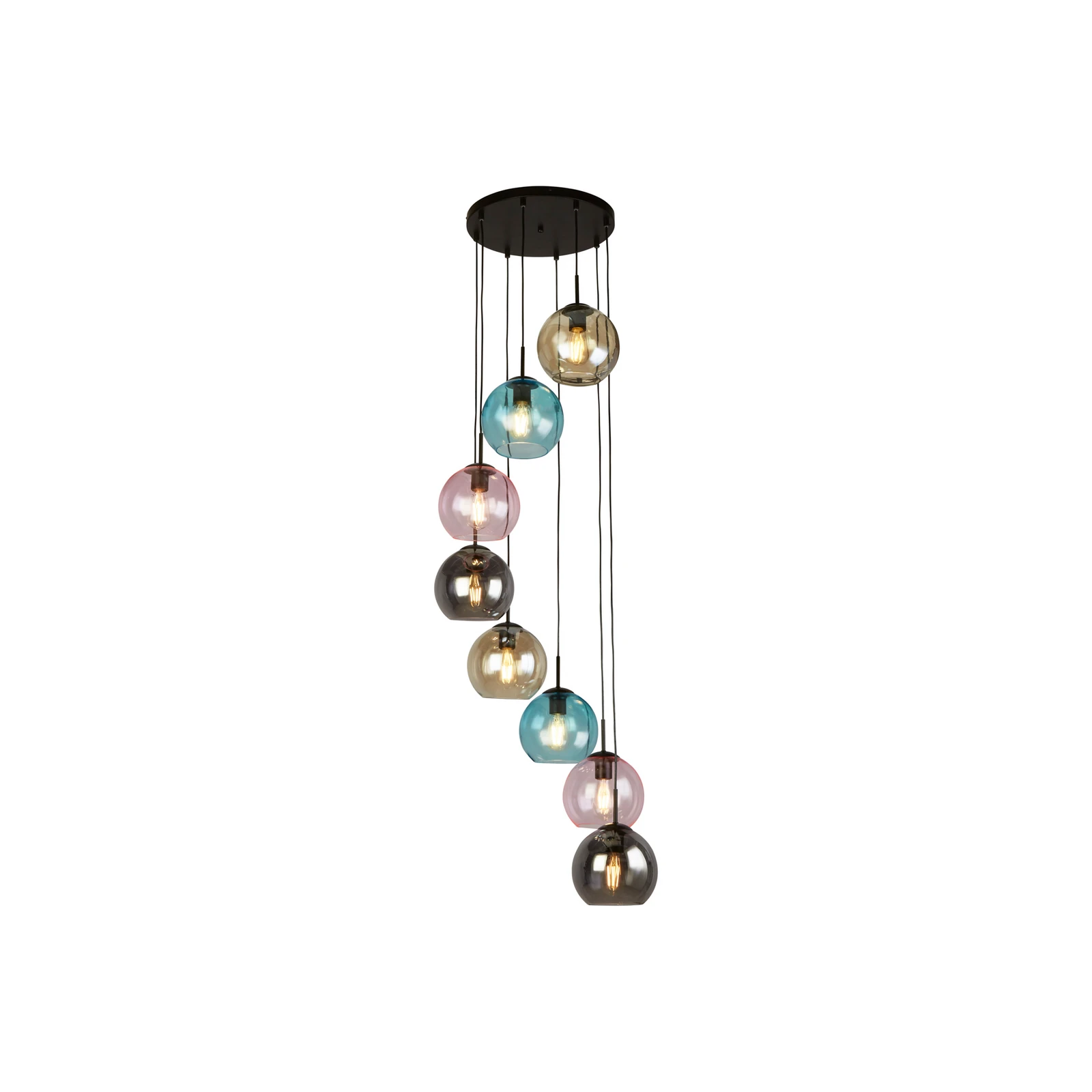 Suspension Mardi Gras II, 8 lampes, ronde