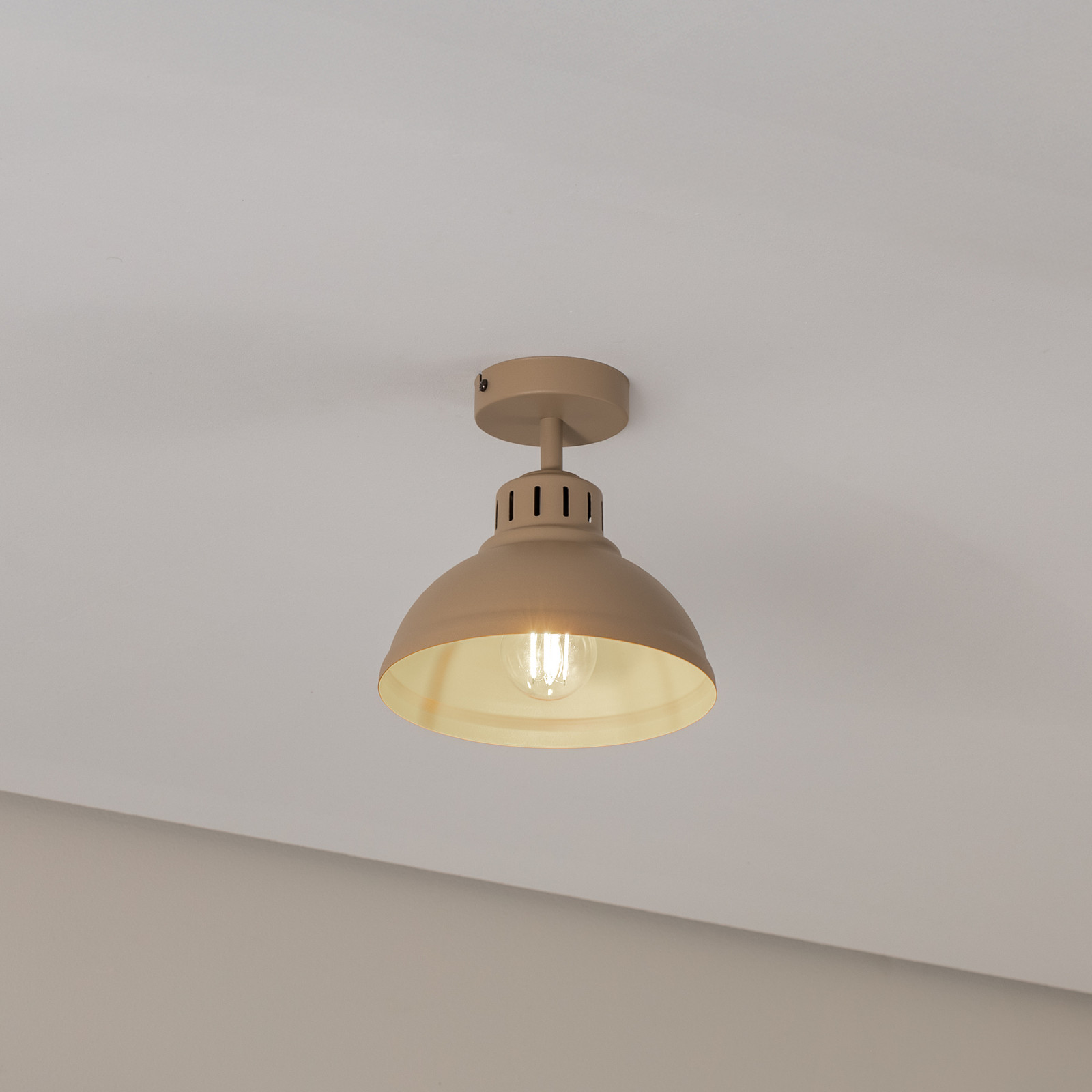 Luminex Plafonieră Sven 1 lumină bej oțel - Camera de zi / sufragerie - Design industrial - Metal