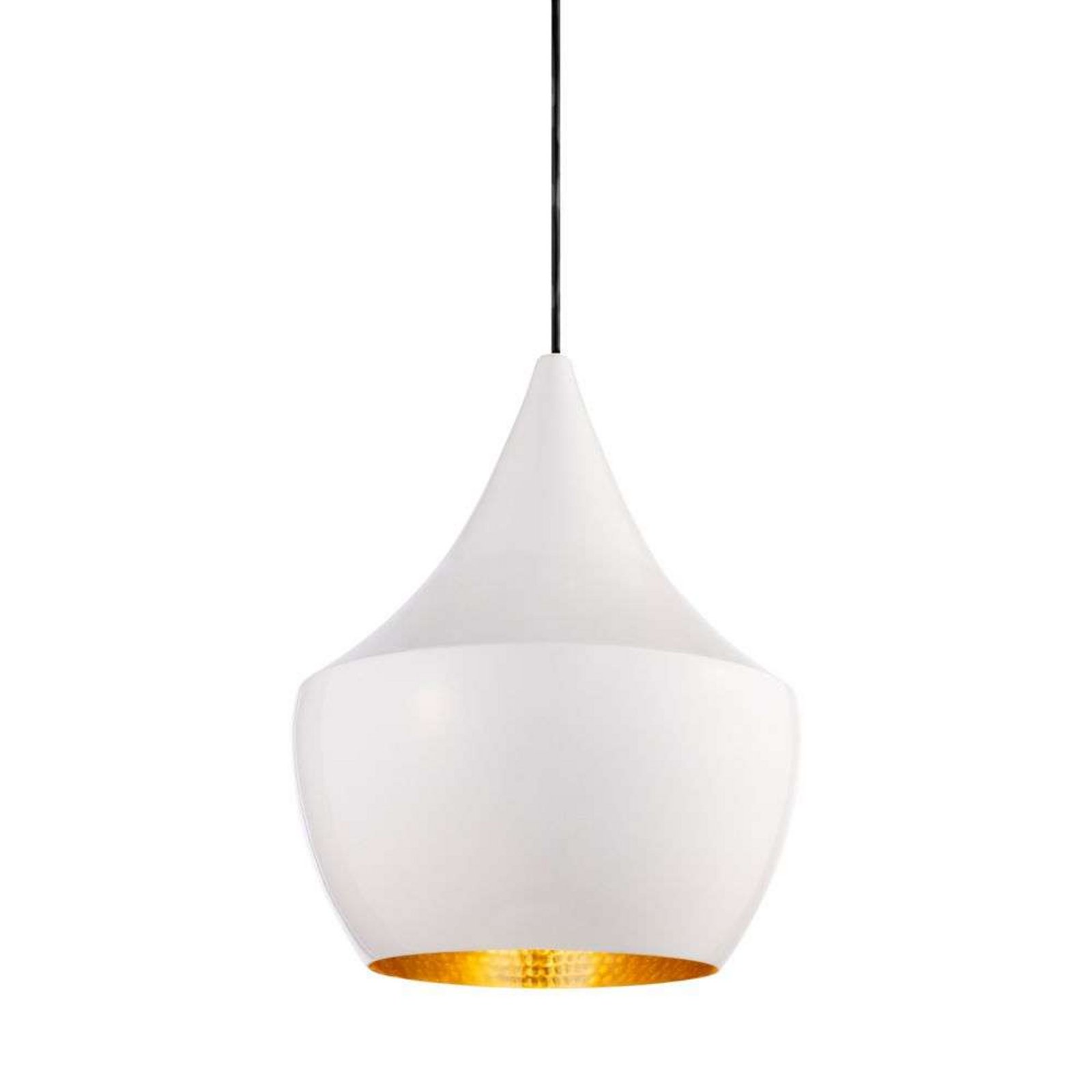 Beat Fat LED Visilica Glossy White/Brass- Tom Dixon