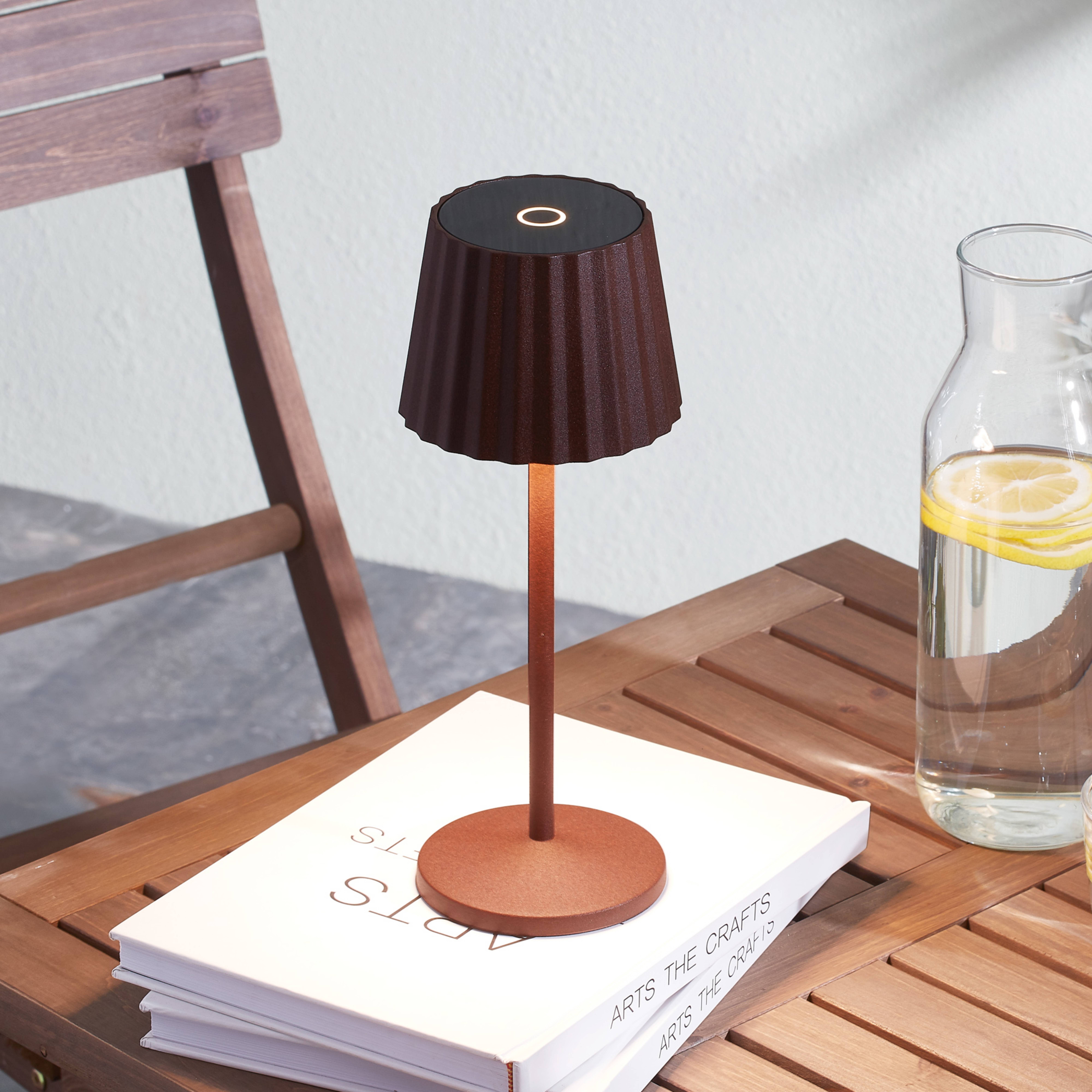 Lindby lampe de table LED rechargeable Esali, brun rouille