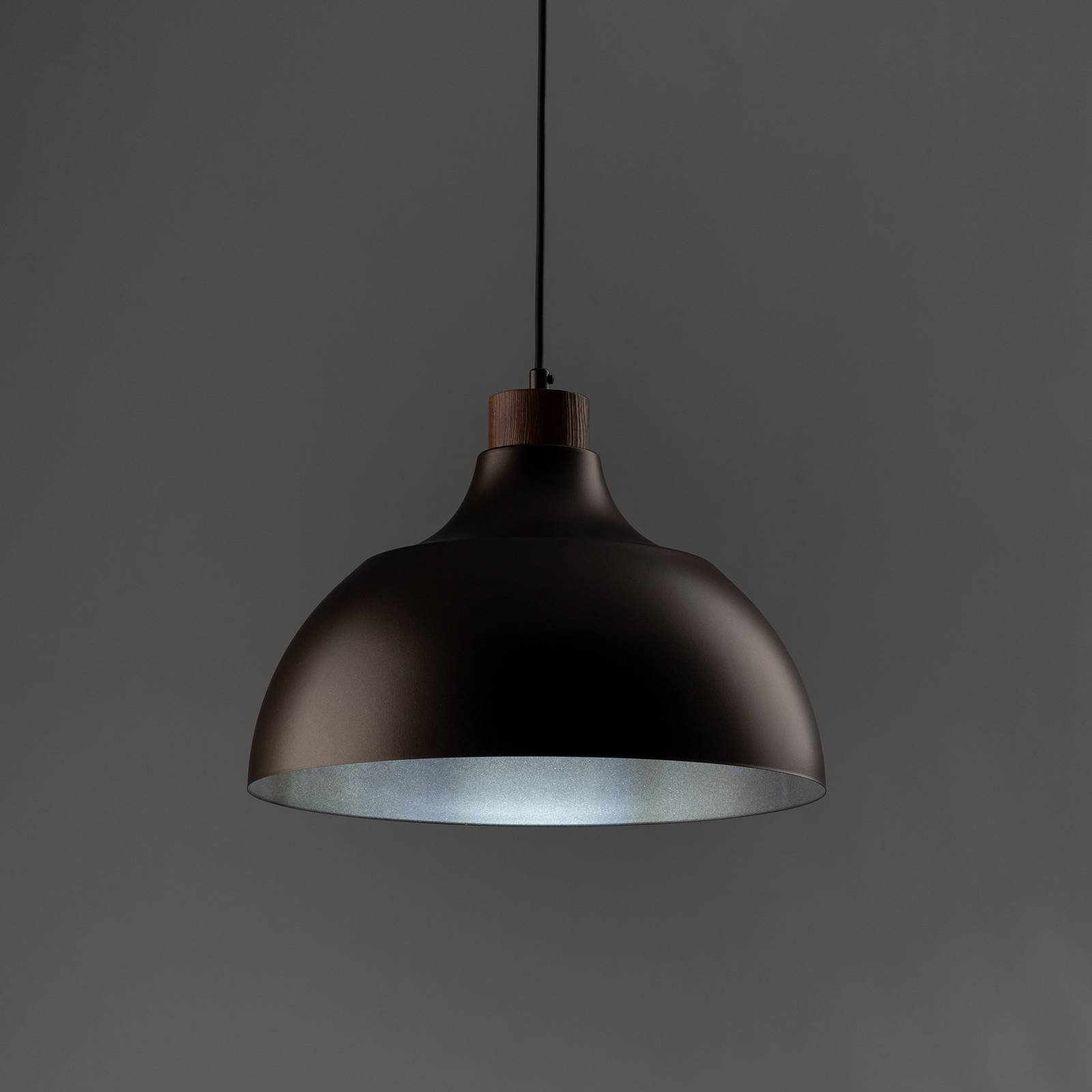 Żyrandol Cap, brązowy, metal, Ø 34 cm, E27
