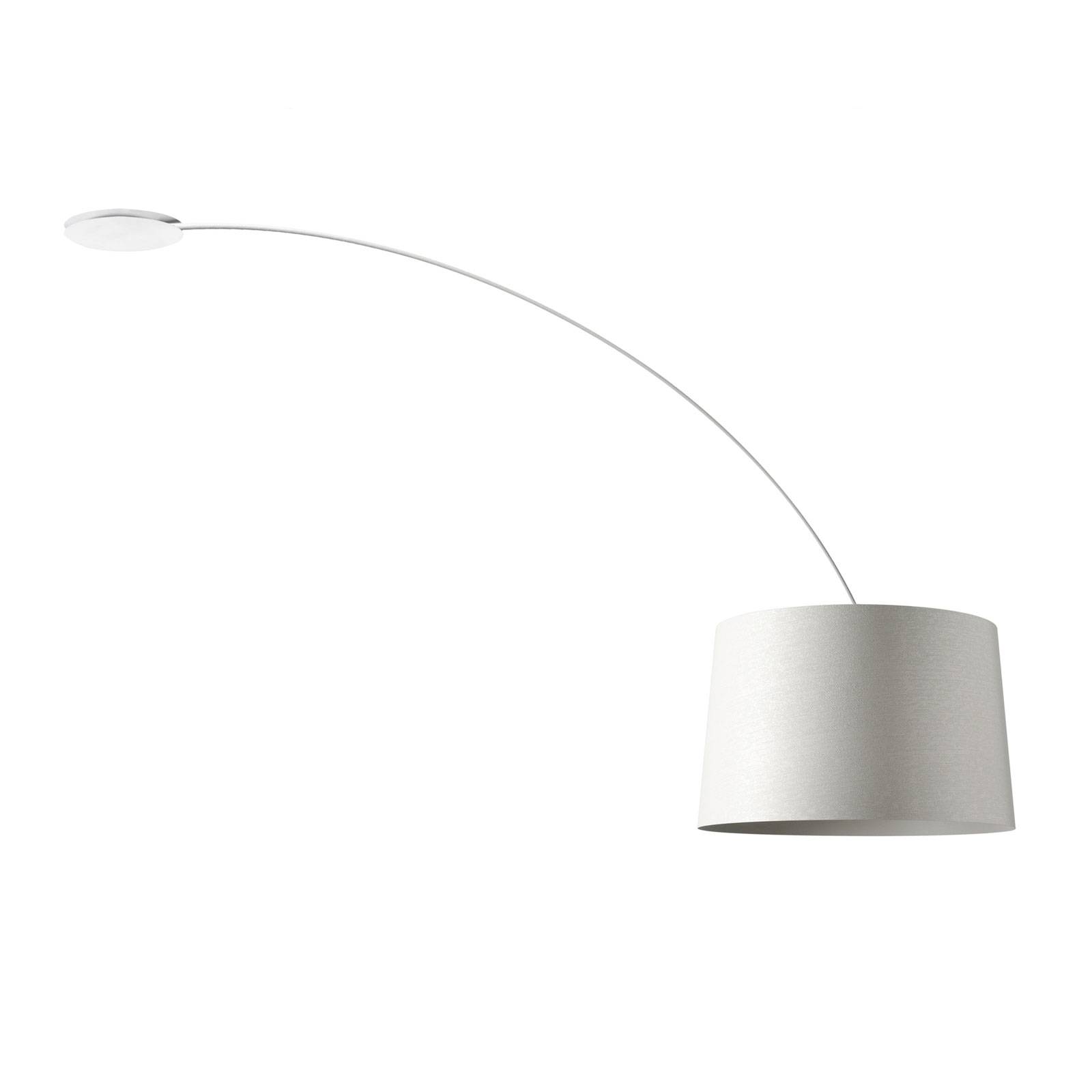 Foscarini Twiggy arc hanging light, white, for Living / Dining Room, fibreglass composite material, PMMA, polycarbonate, metal, E27, 77 W