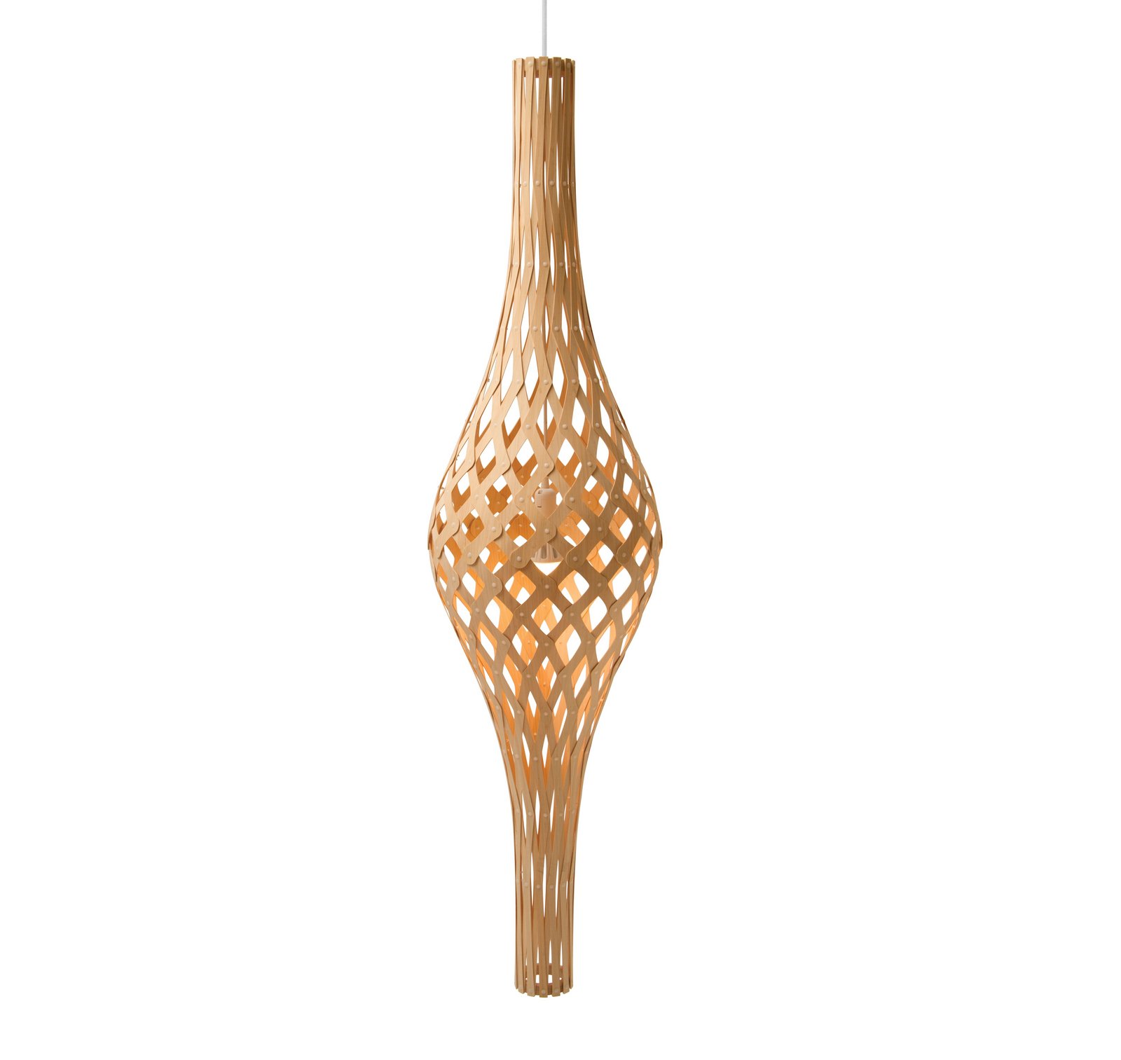 Nikau Taklampa Vit 2 Sidor - David Trubridge