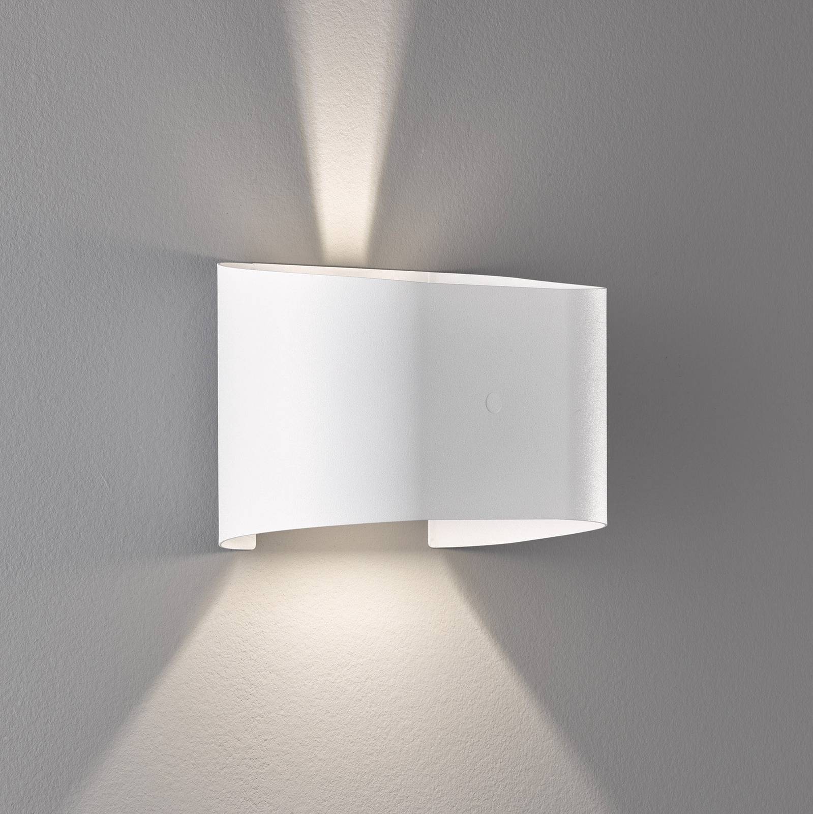 fischer & honsel applique led wall, à 2 lampes, ronde, blanche