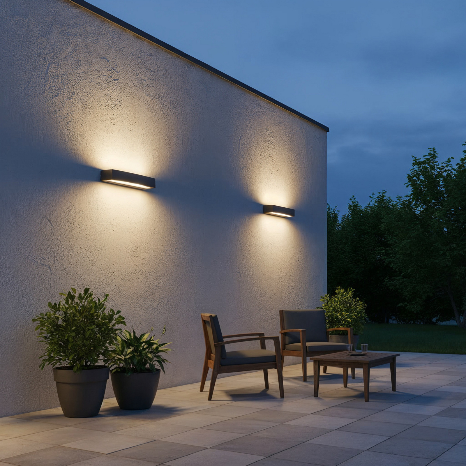 Ideal Lux Außenwandlampe Andromeda, schwarz, Breite 45 cm