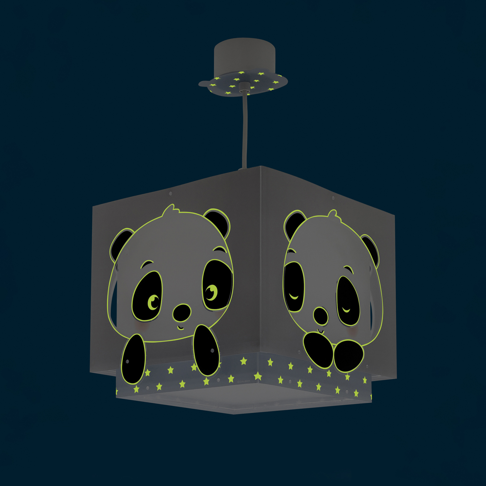 Dalber Panda lámpara colgante infantil, azul