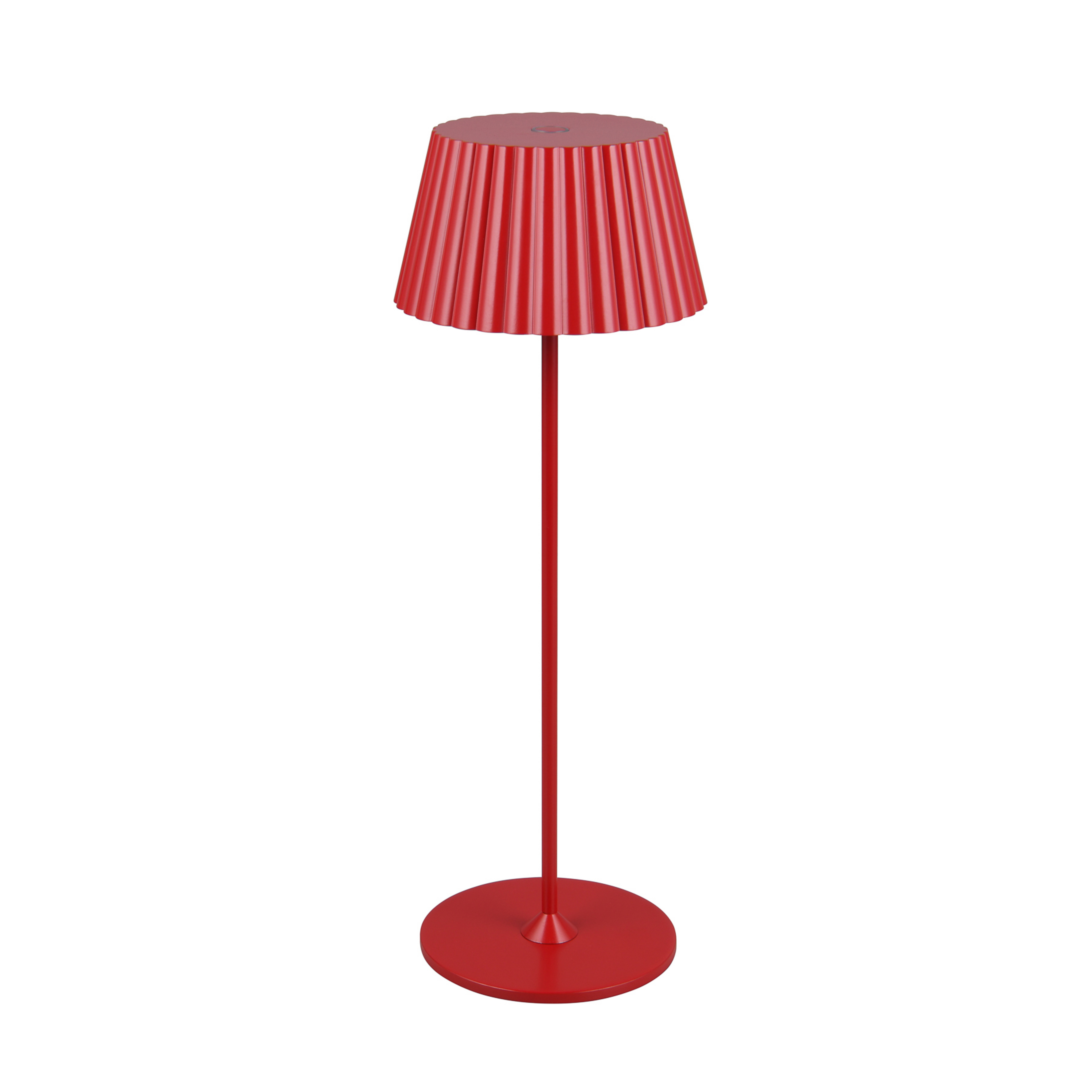 Suarez LED dobíjecí stolní lampa, červená, výška 39 cm, kov, stmívatelná