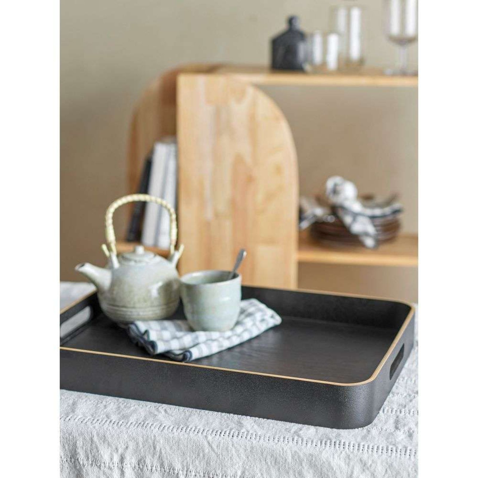 Leyton Serving Tray Black Oak - Bloomingville