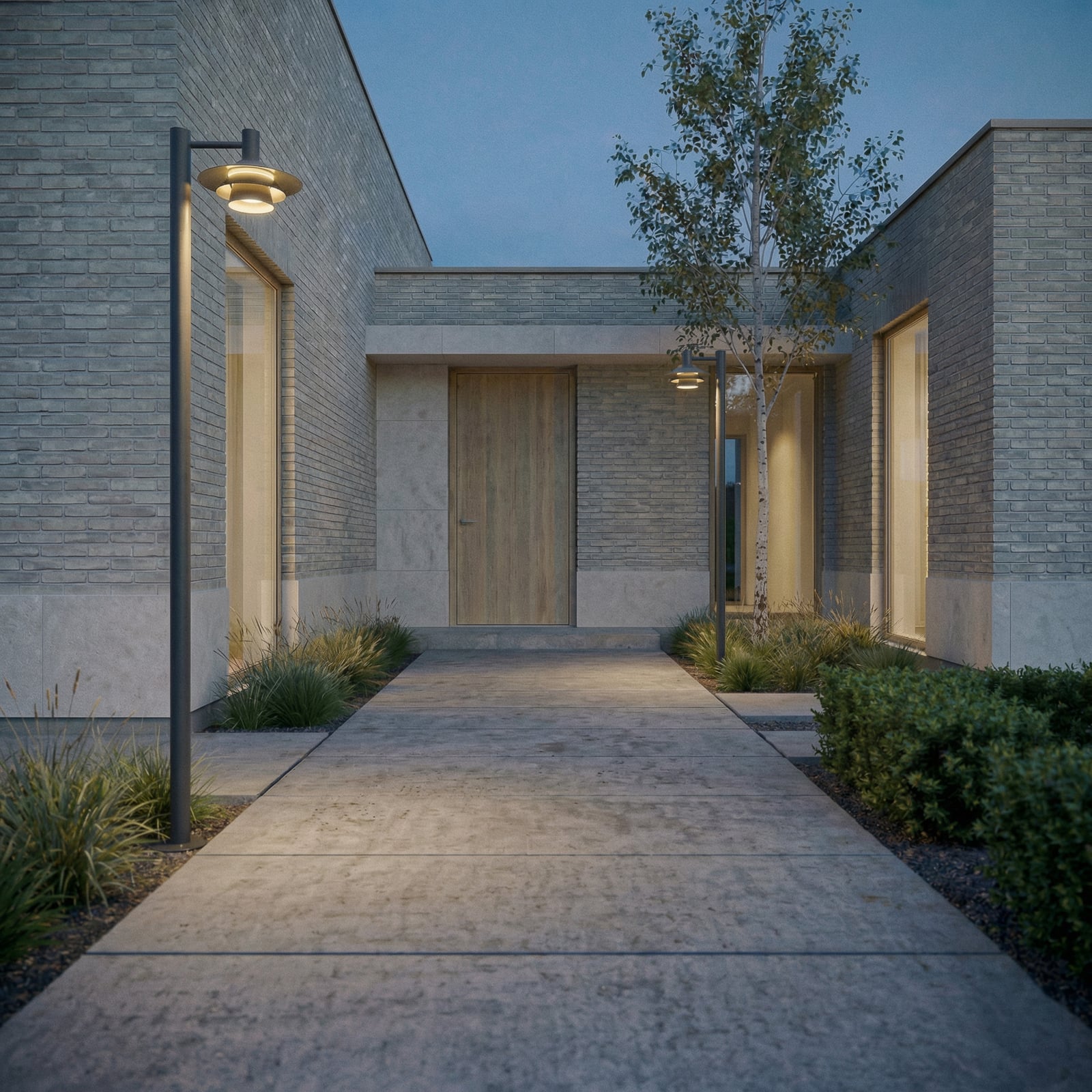 Exterierové LED svietidlo Lucande Montaro, antracitová farba, 220 cm, IP54