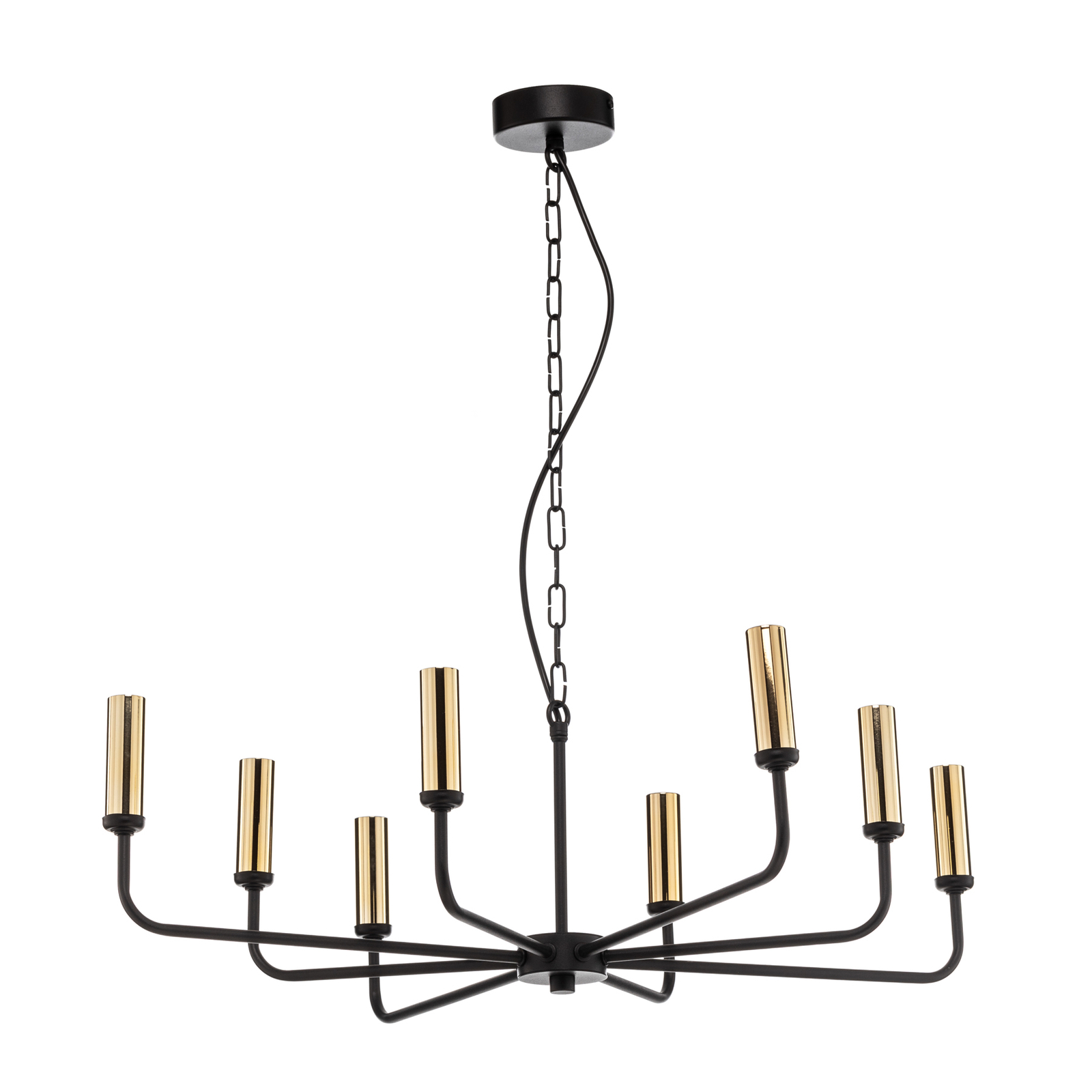 Ampli chandelier, black/gold, 8-bulb